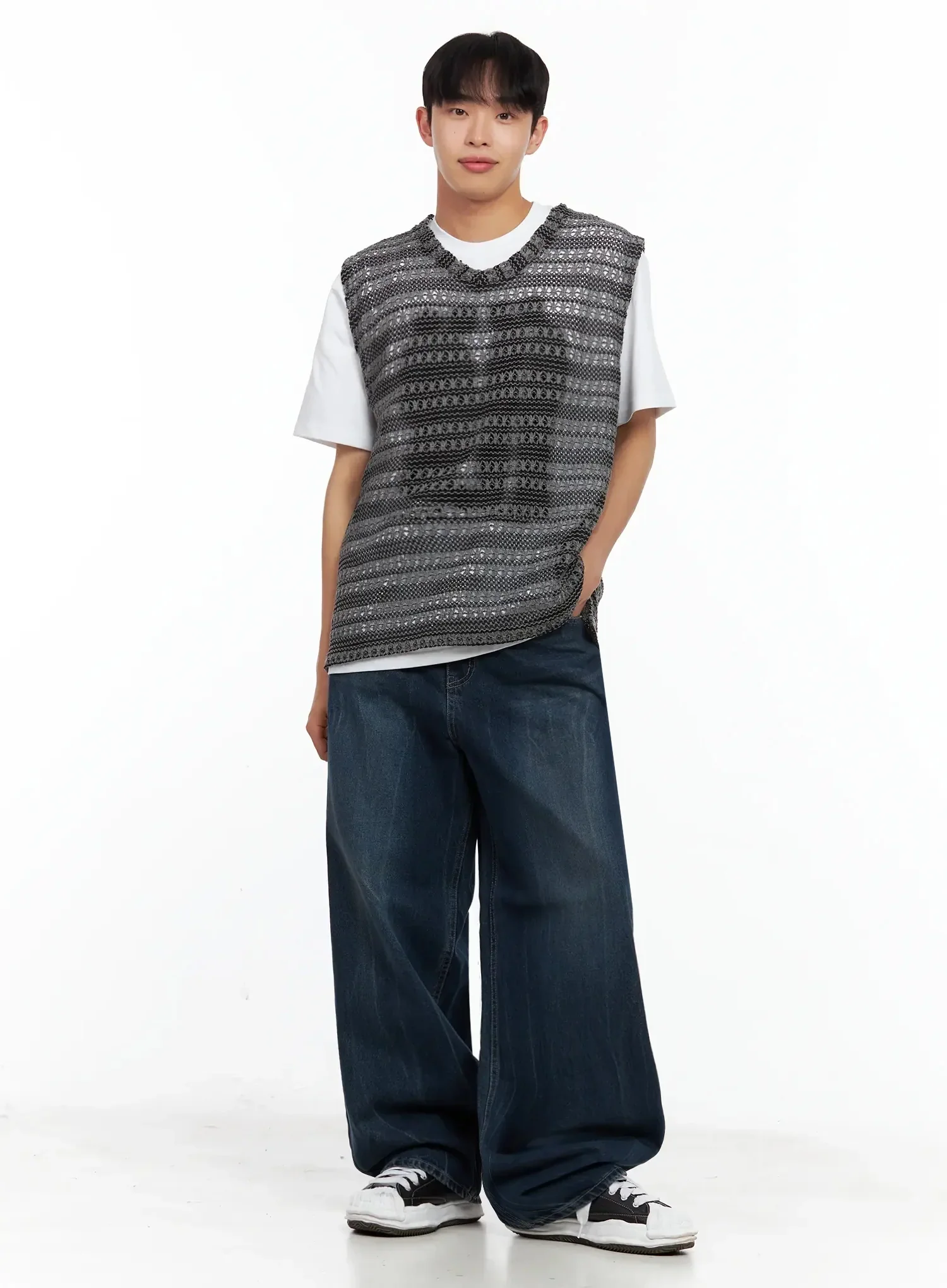 Men's Dark-Wash Vintage Jeans IL516 - Image 3