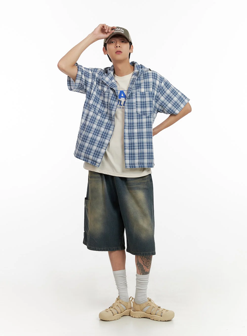 Men's Denim Washed Shorts (Blue) IL404 - Image 3