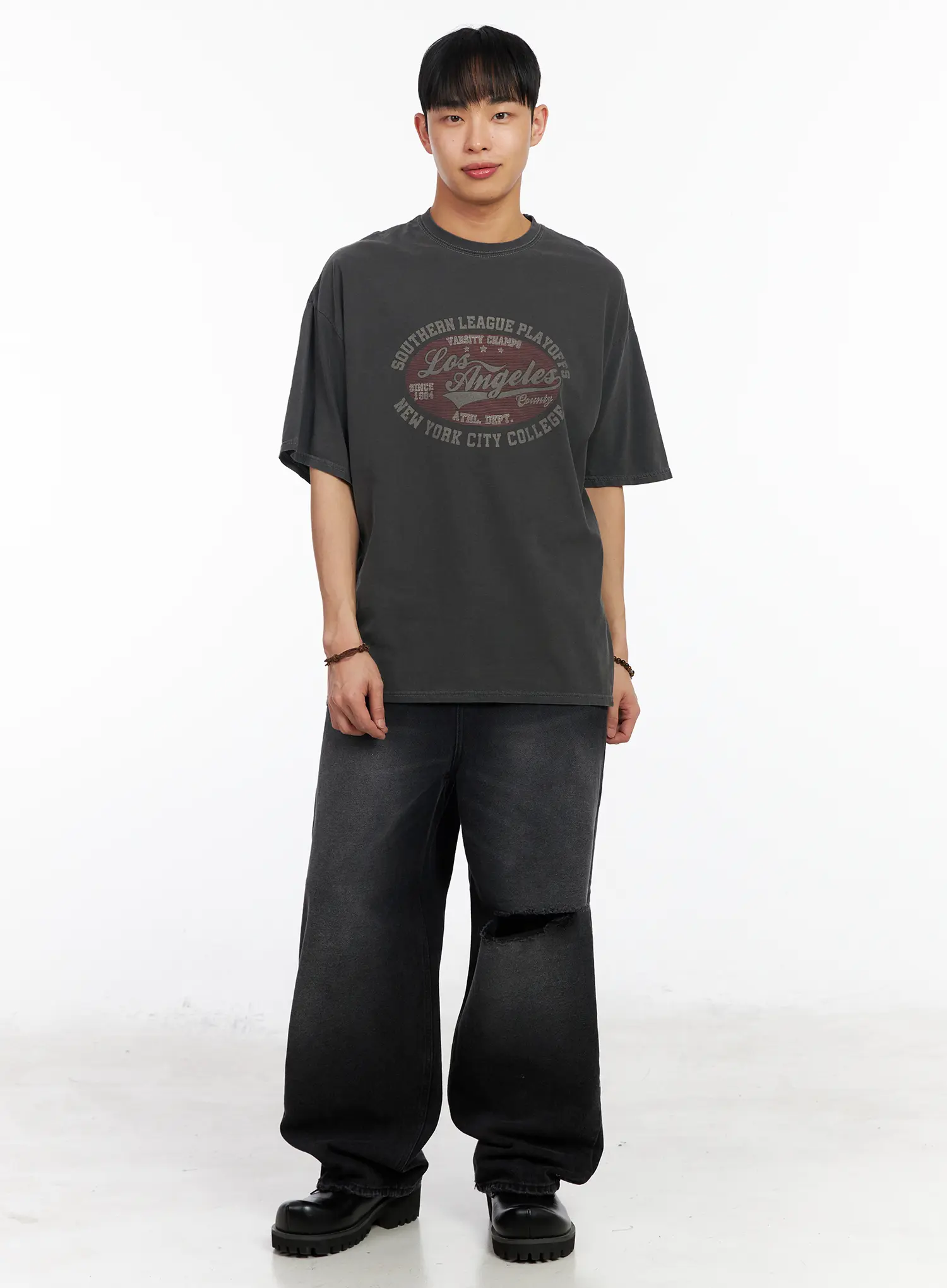 Men's Distressed Baggy Jeans IA501 - Image 10