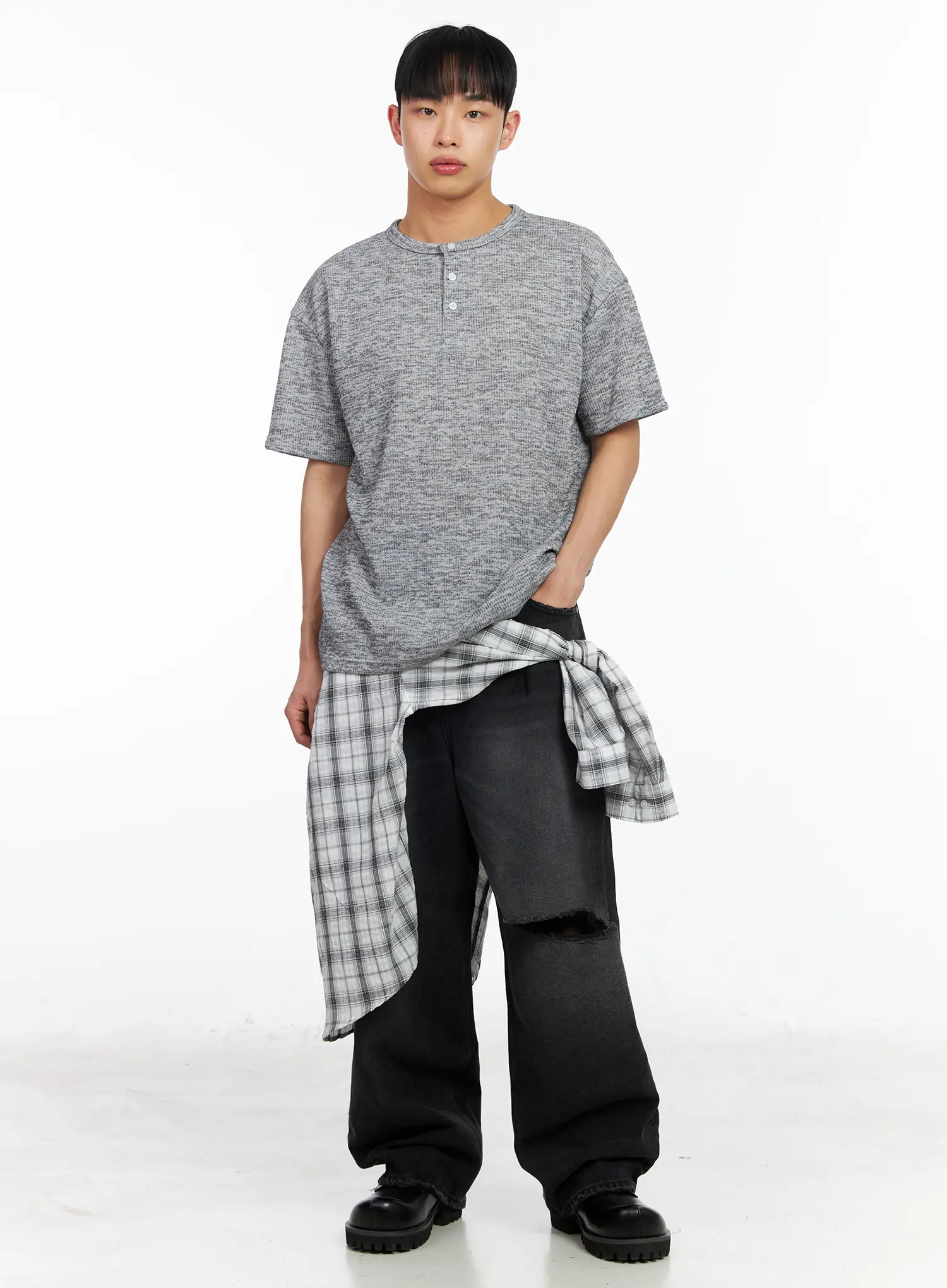 Men's Distressed Baggy Jeans IA501 - Image 3