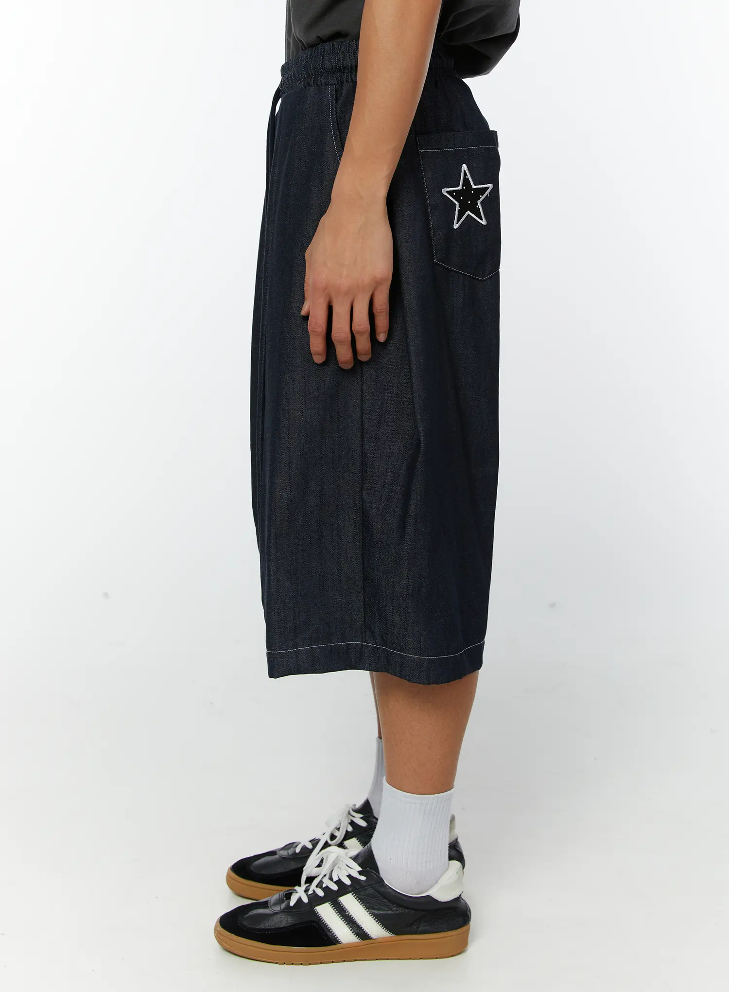 Men's Embroidered Bermuda Shorts (Dark Blue) IY513 - Image 5