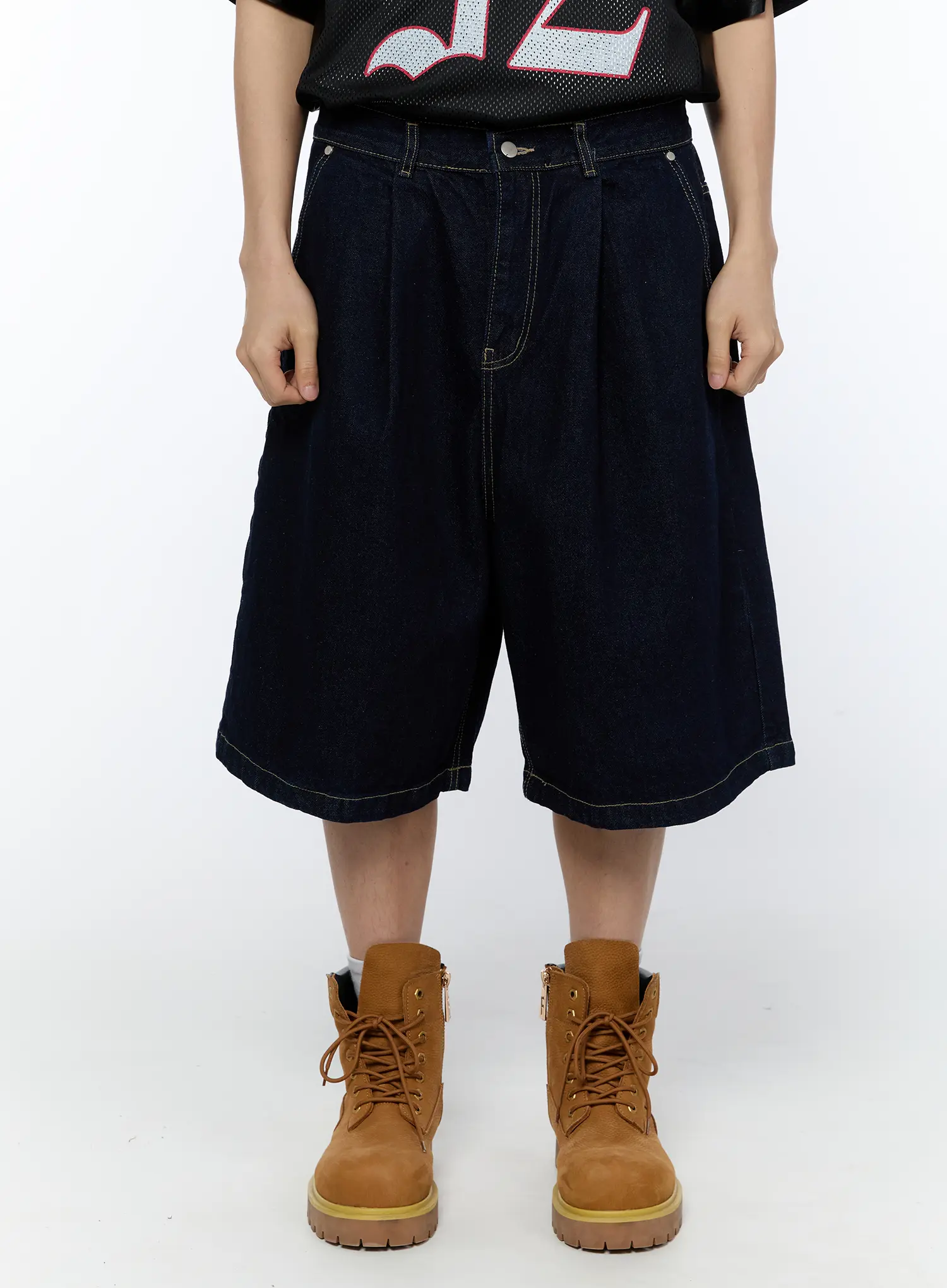 Men's Embroidered Graphic Jorts IA517 - Image 5