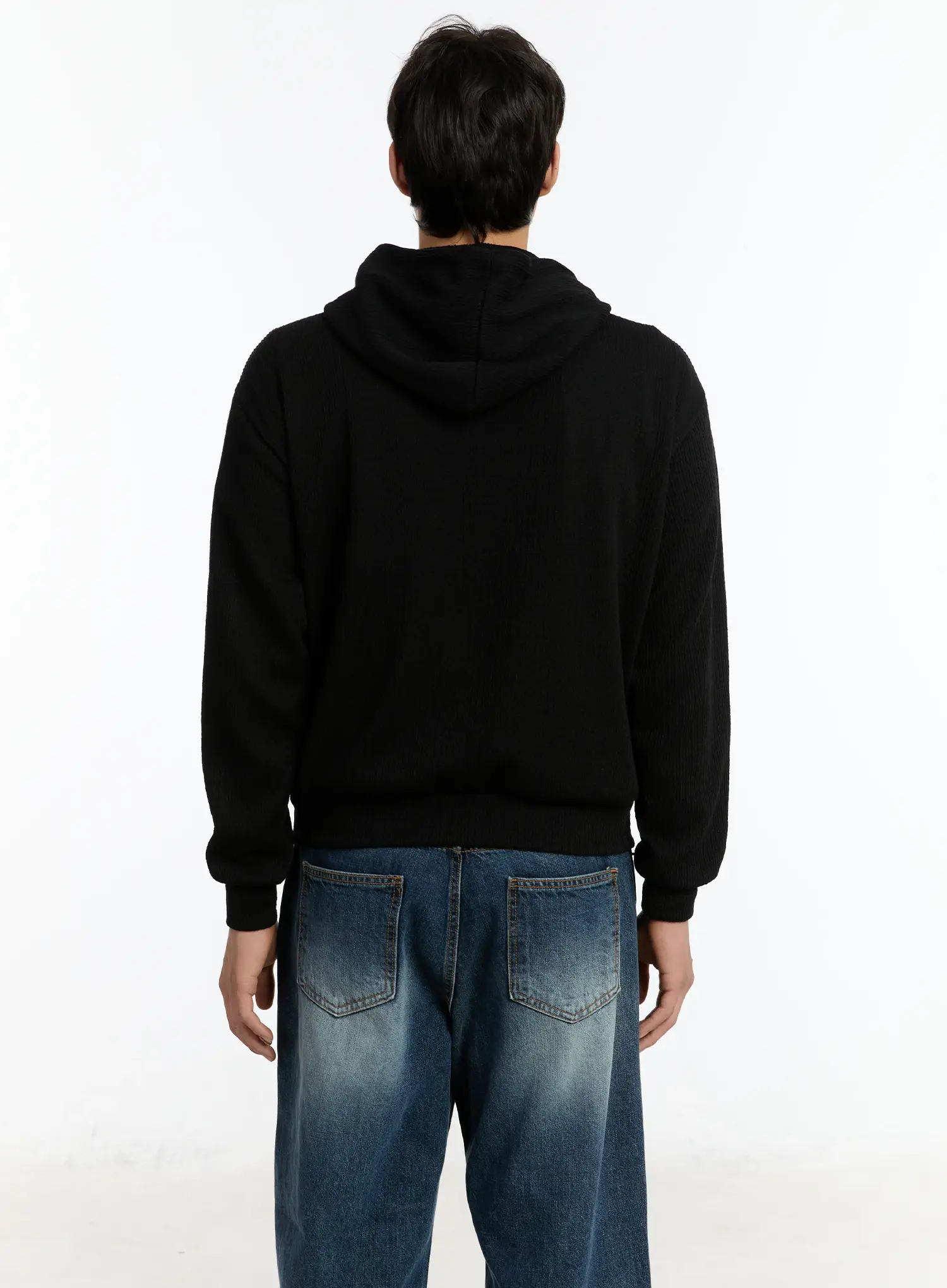 Men's Embroidered Two-Way Zip-Up Hoodie IM502 - Image 5