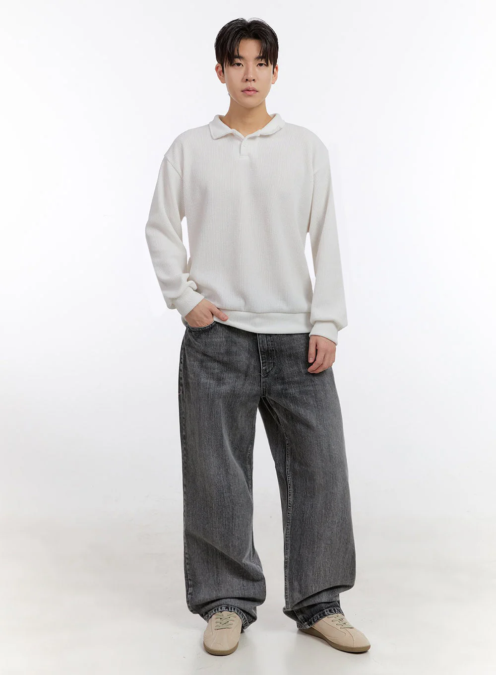 Men's Essential Collared Sweatshirt IM525 - Image 2