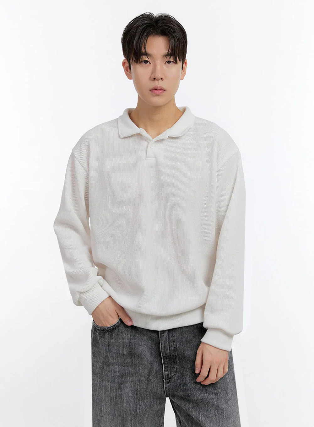 Men's Essential Collared Sweatshirt IM525 - Image 4