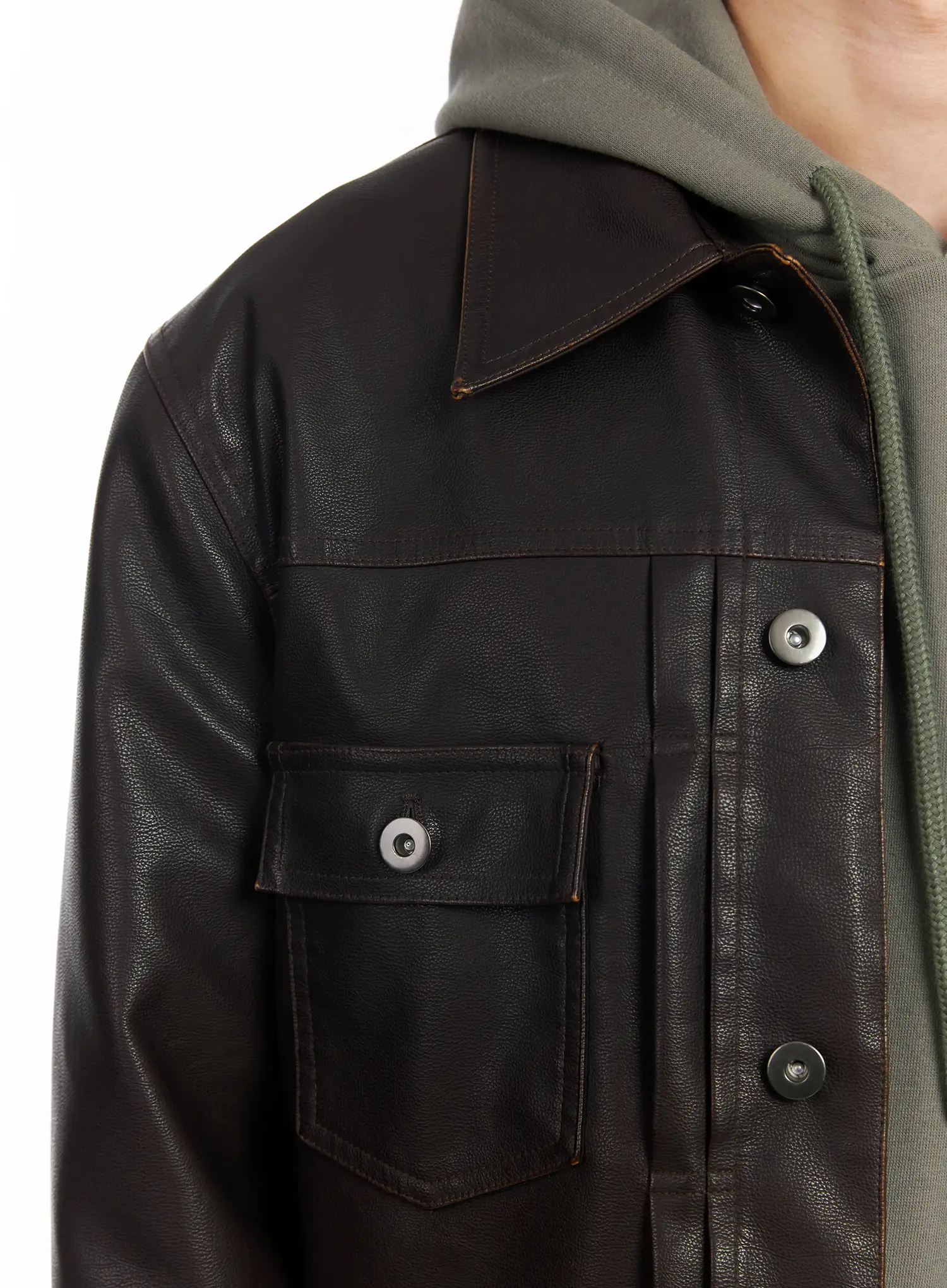Men's Faux Leather Jacket IF516 - Image 11