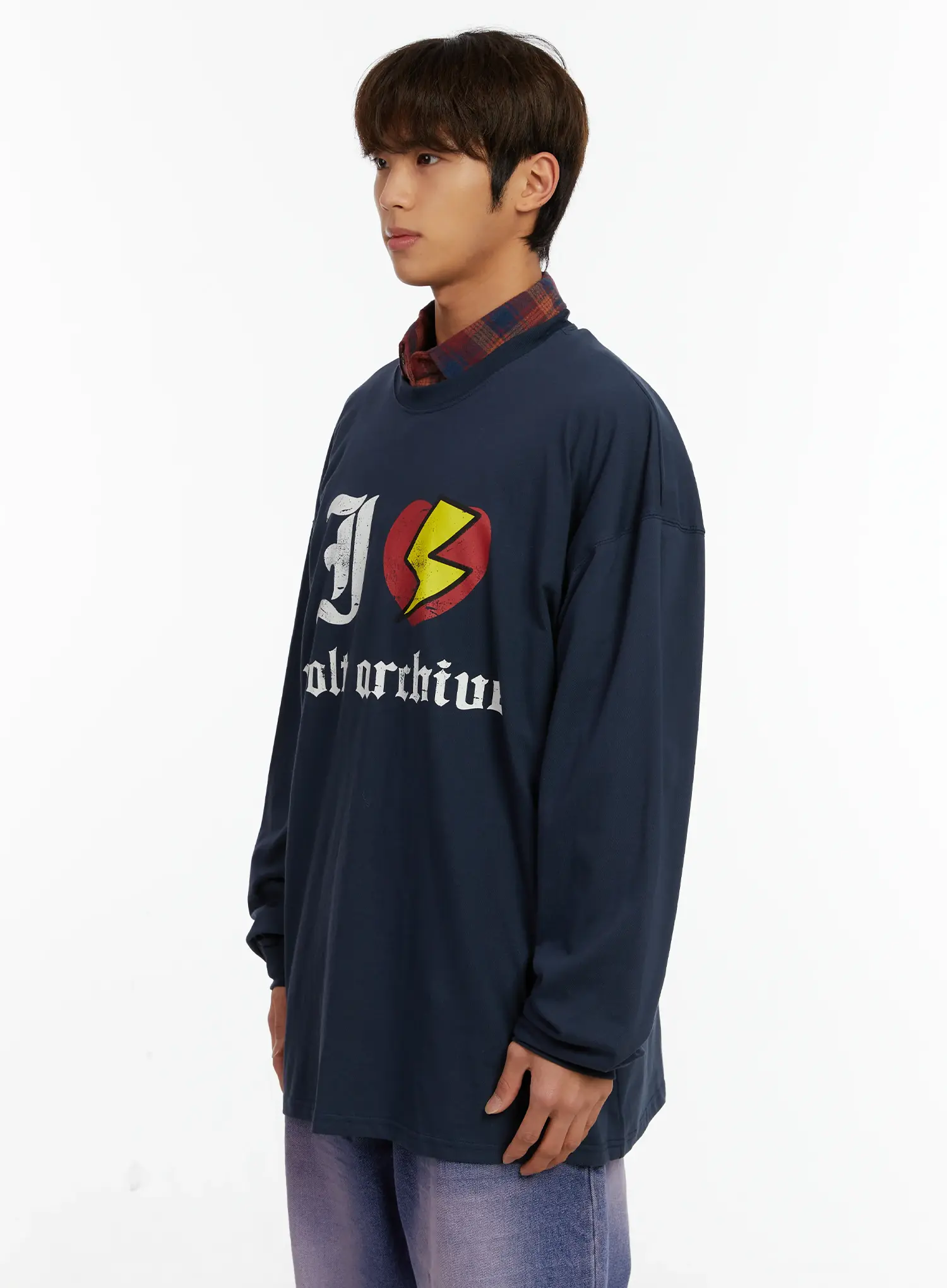 Men's Graphic Bold Oversized Long Sleeve Shirt ID523 - Image 4