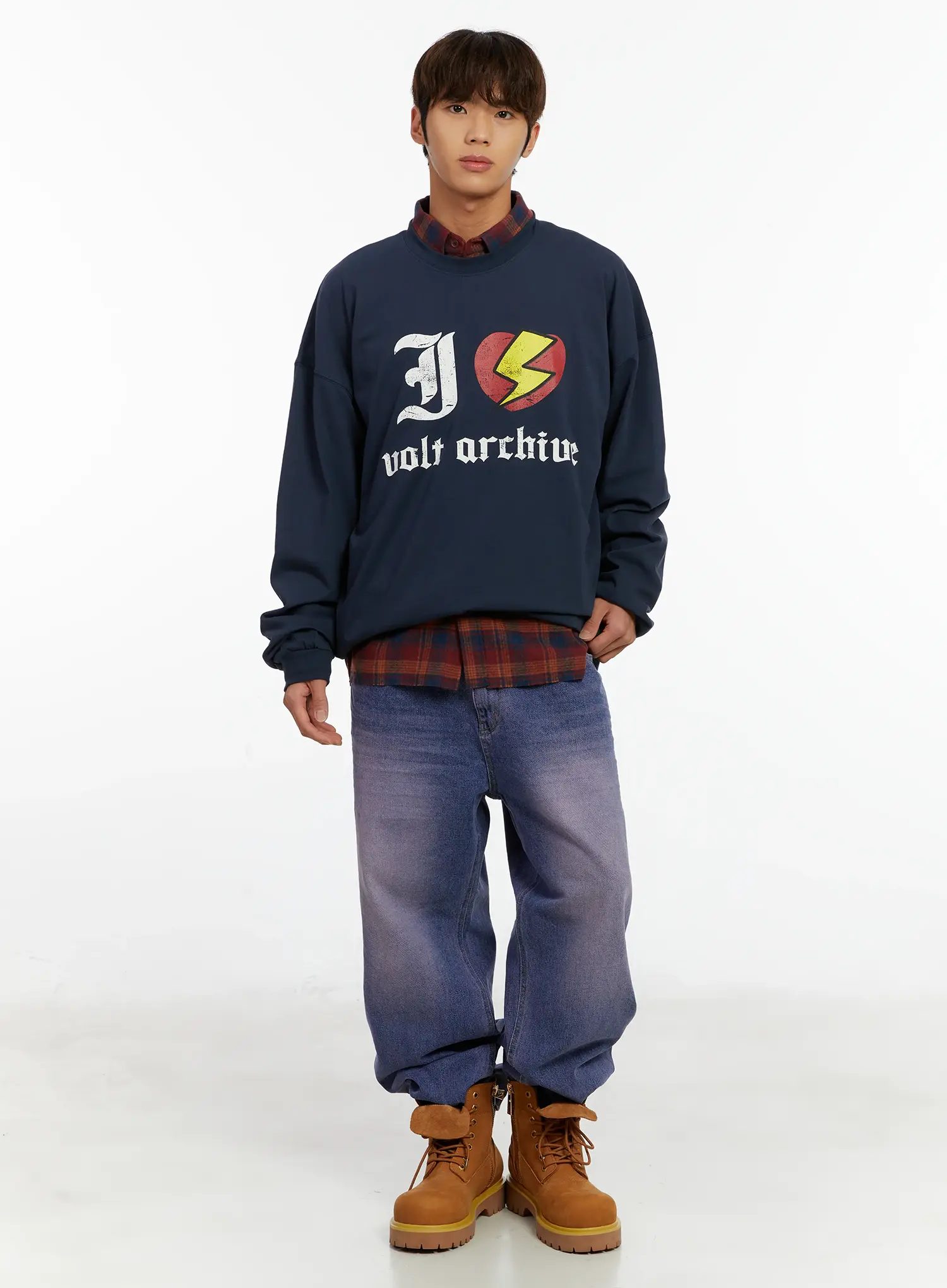 Men's Graphic Bold Oversized Long Sleeve Shirt ID523 - Image 8
