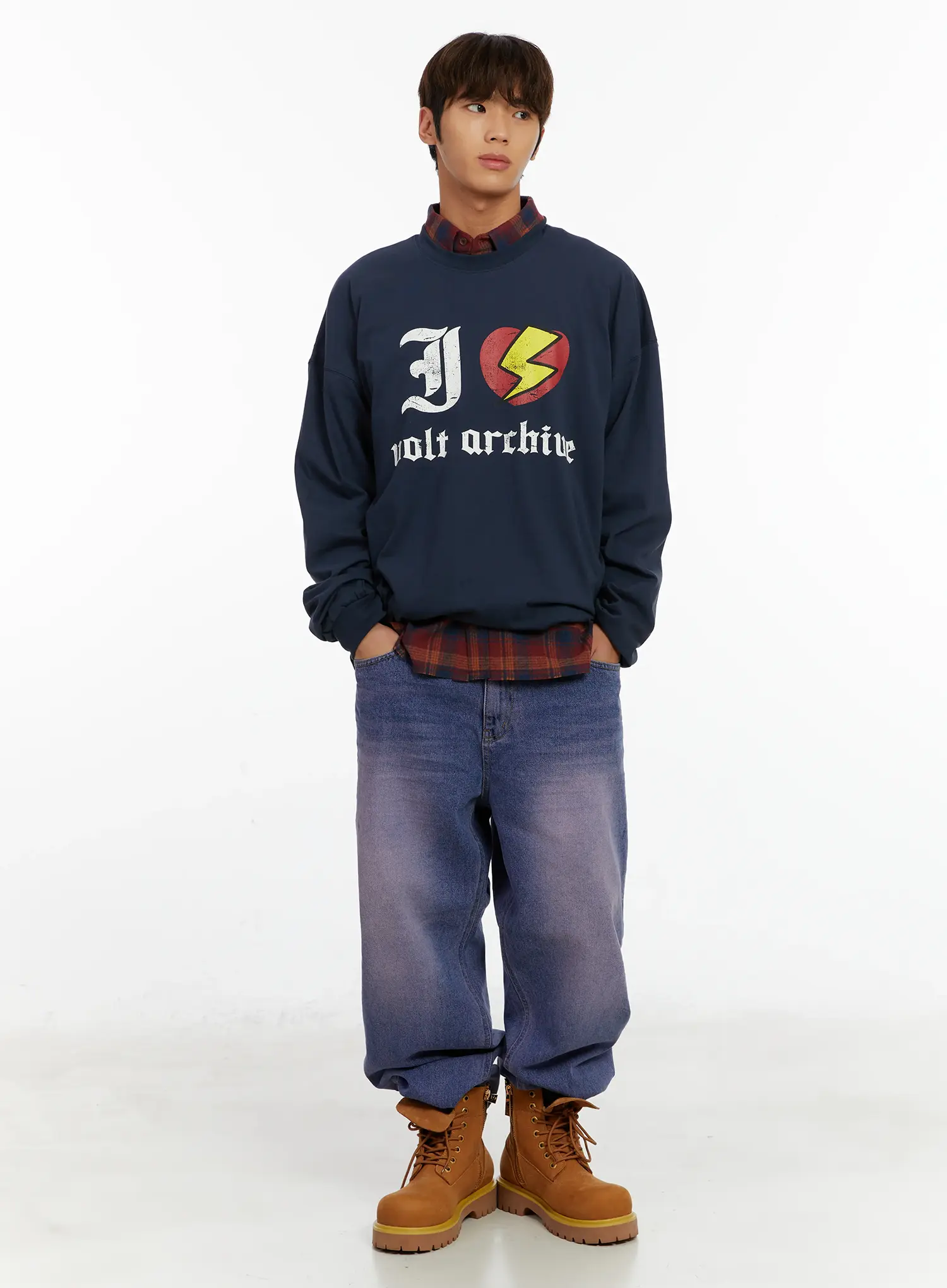 Men's Graphic Bold Oversized Long Sleeve Shirt ID523 - Image 9
