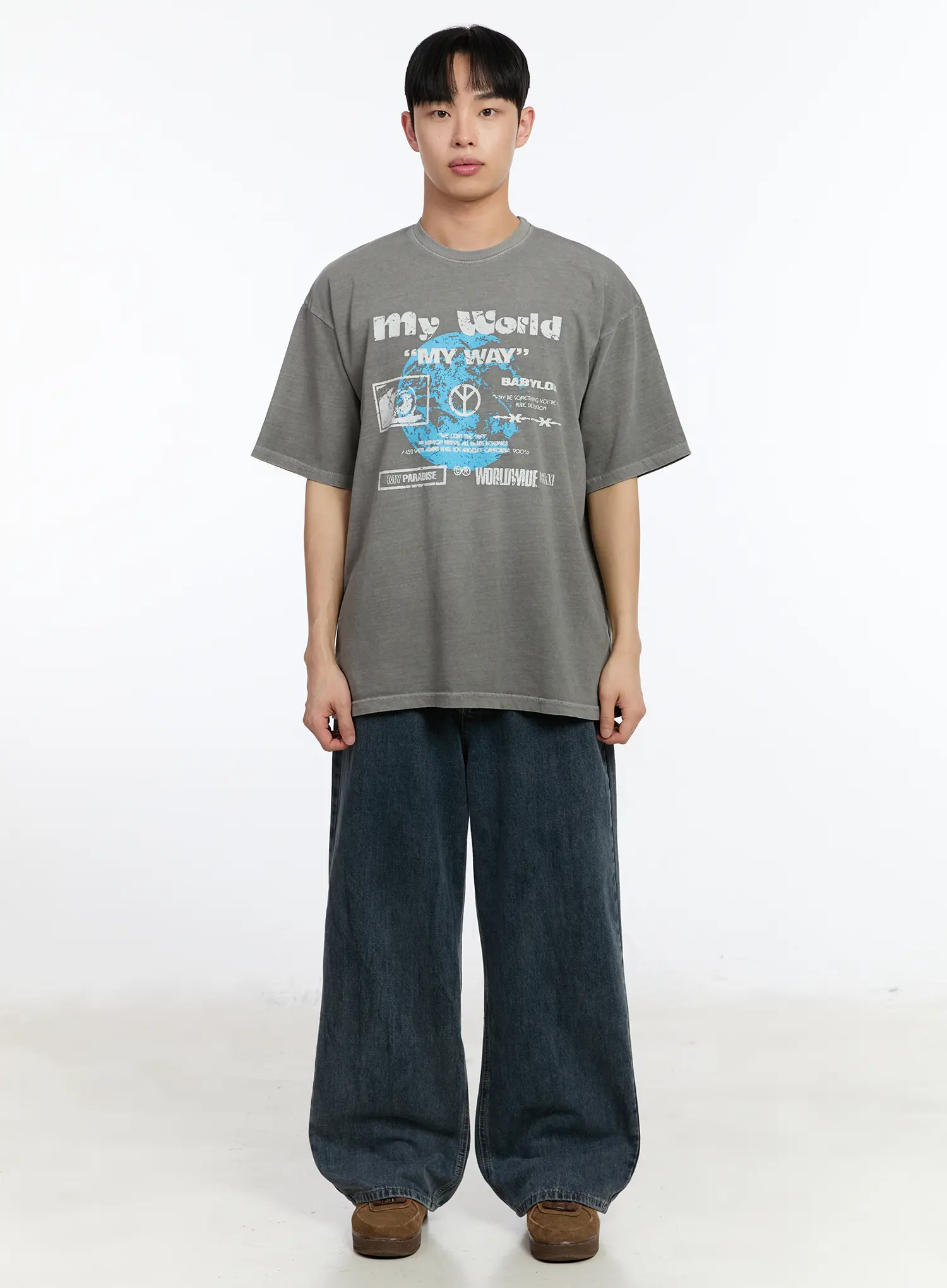 Men's Graphic Lettering T-Shirt IA508 - Image 3