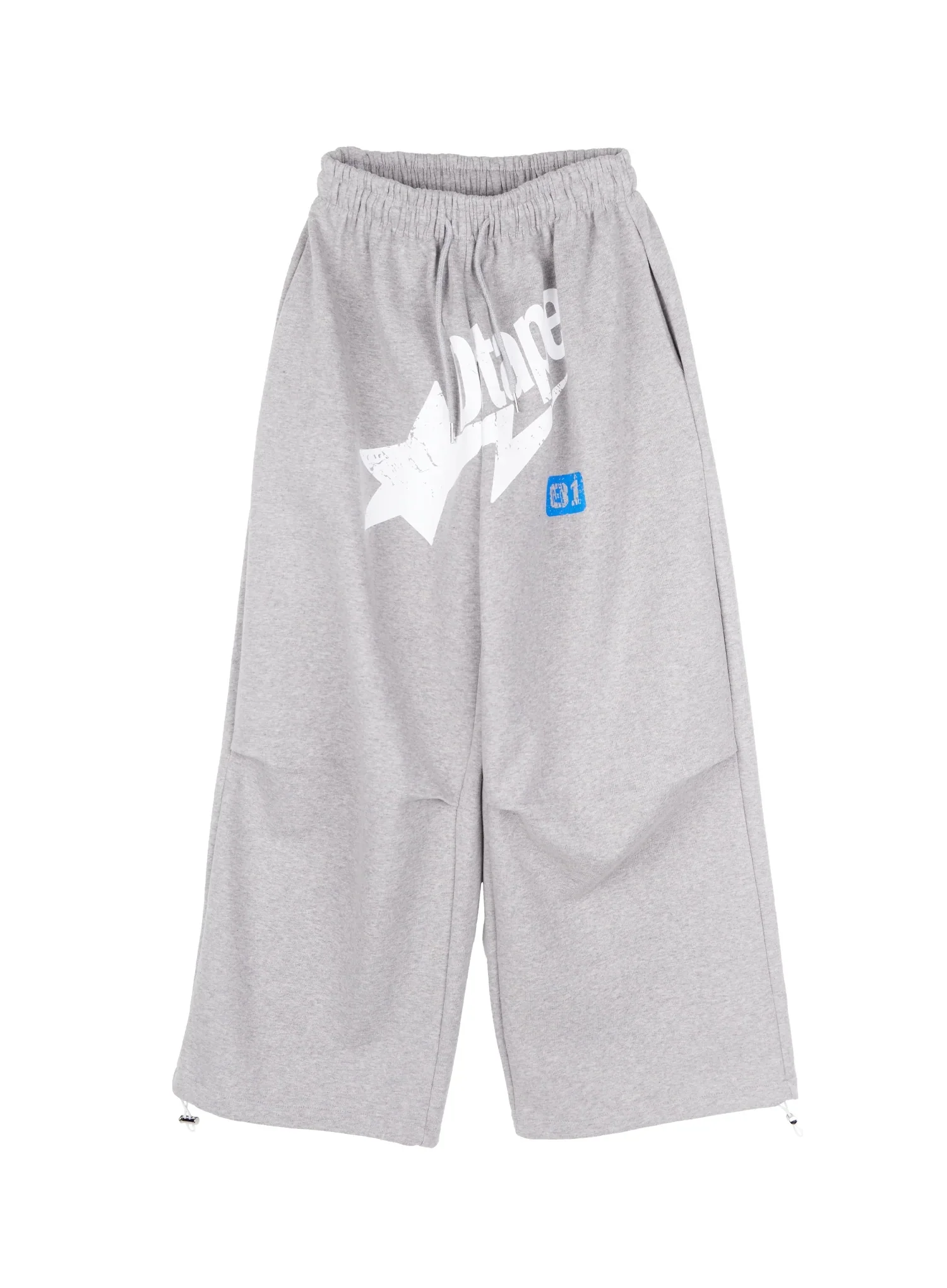 Men's Graphic Parachute String Sweatpants (Gray) IY513 - Image 2