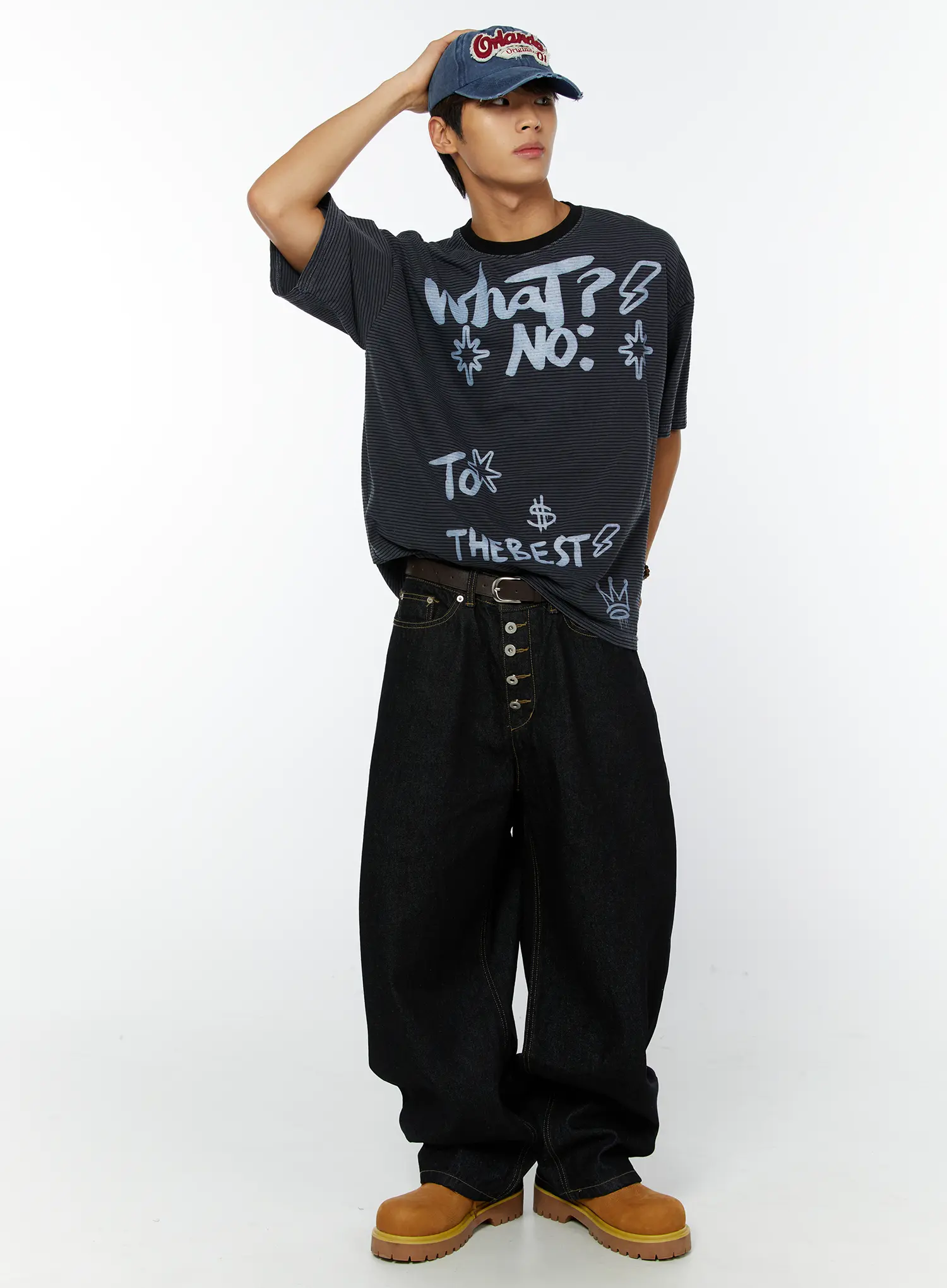 Men's Graphic Striped T-Shirt IY508 - Image 11