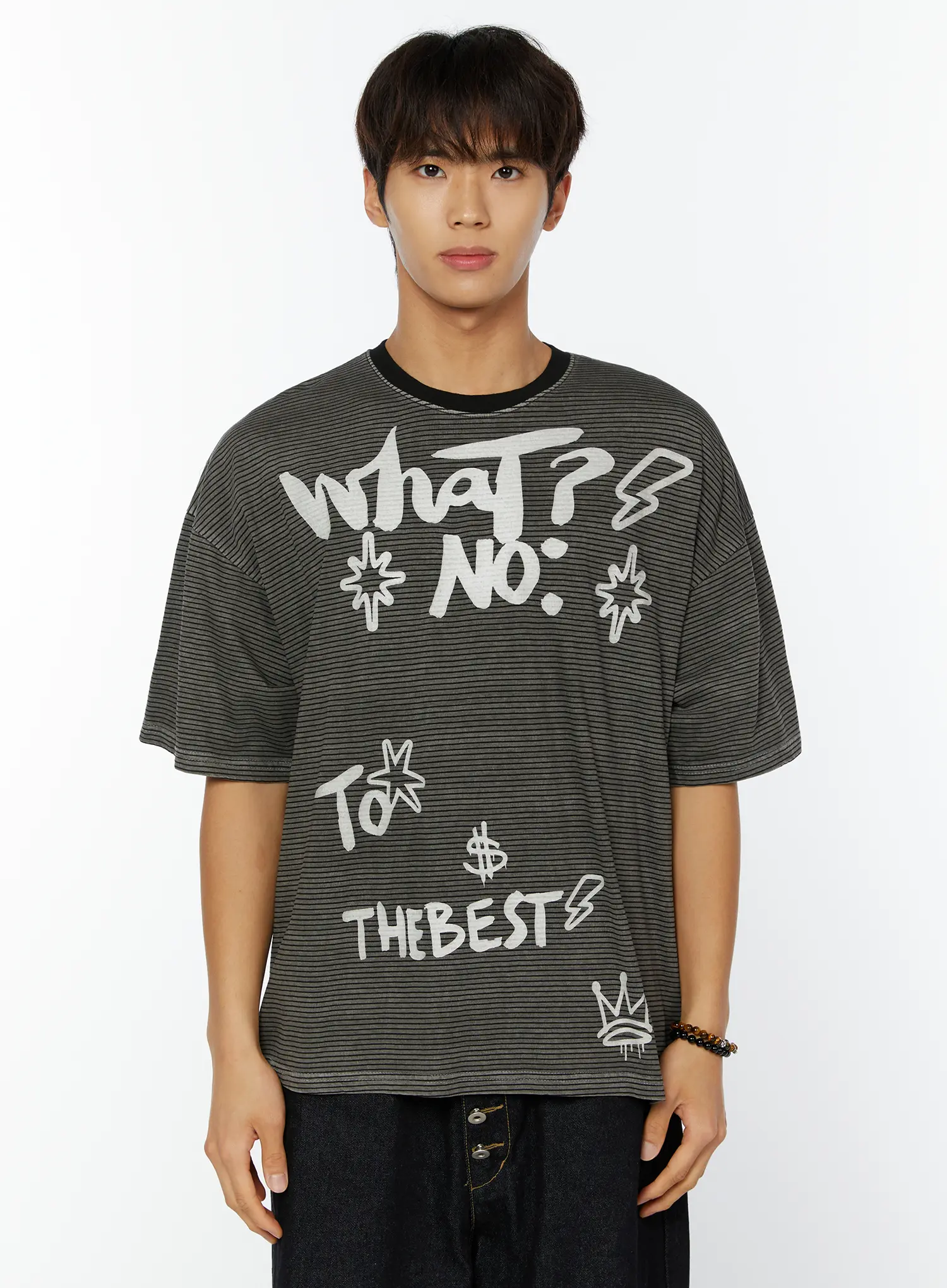 Men's Graphic Striped T-Shirt IY508 - Image 14