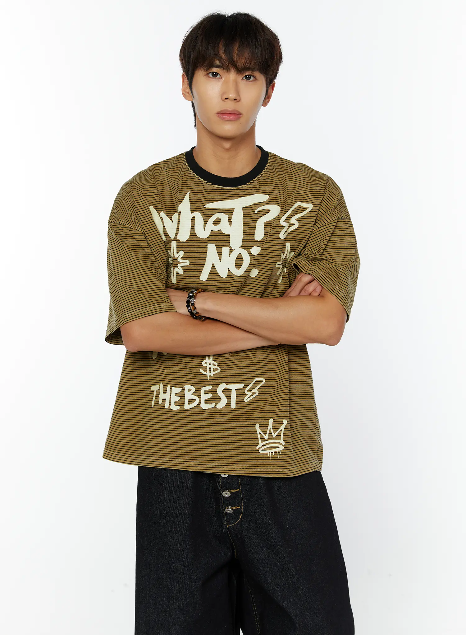 Men's Graphic Striped T-Shirt IY508 - Image 6