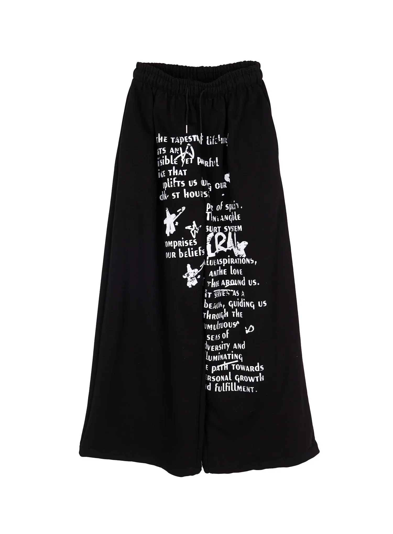 Men's Graphic Wide Leg Sweatpants (Black) IY513 - Image 2