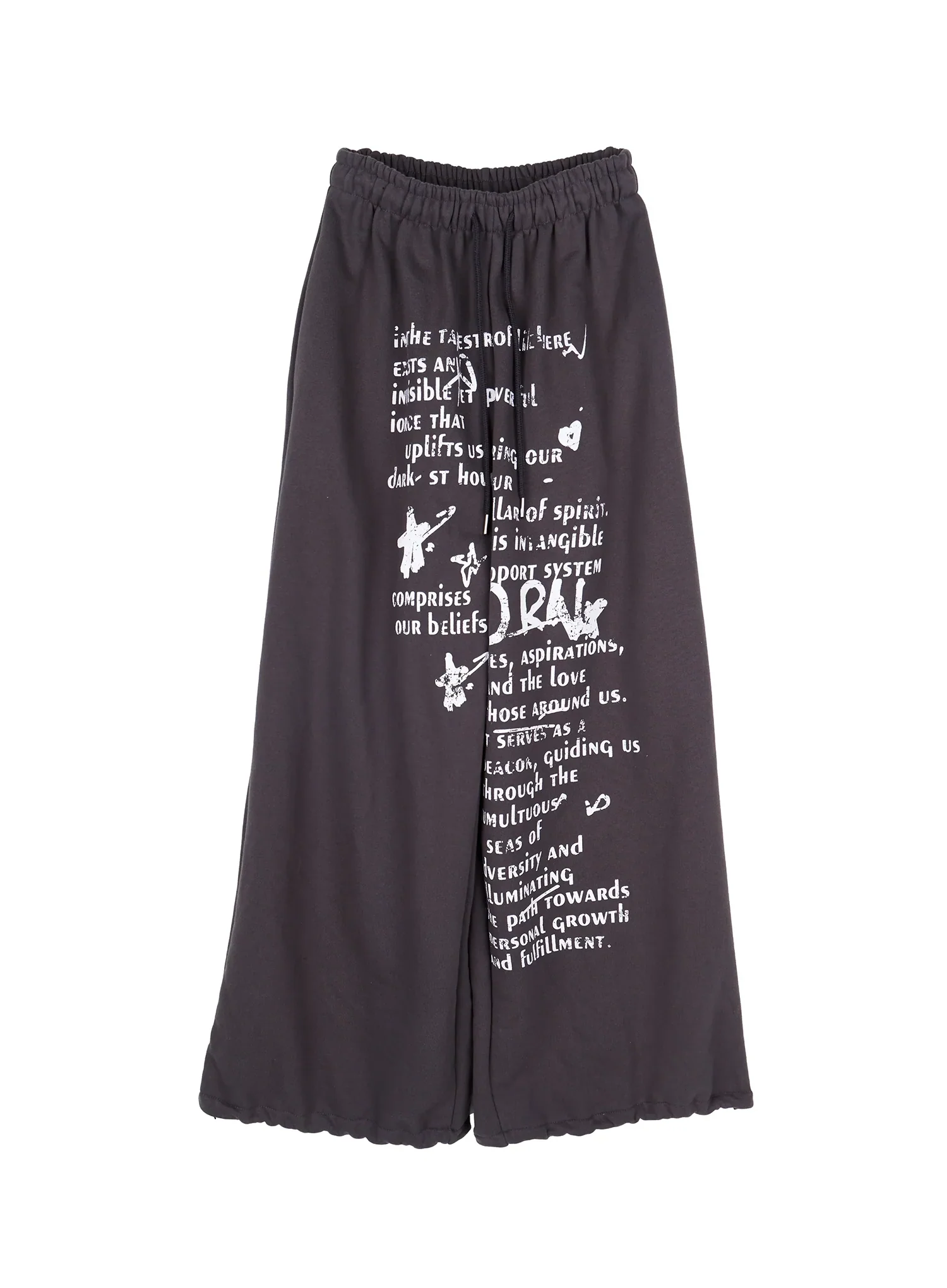 Men's Graphic Wide Leg Sweatpants (Dark Gray) IY513 - Image 2