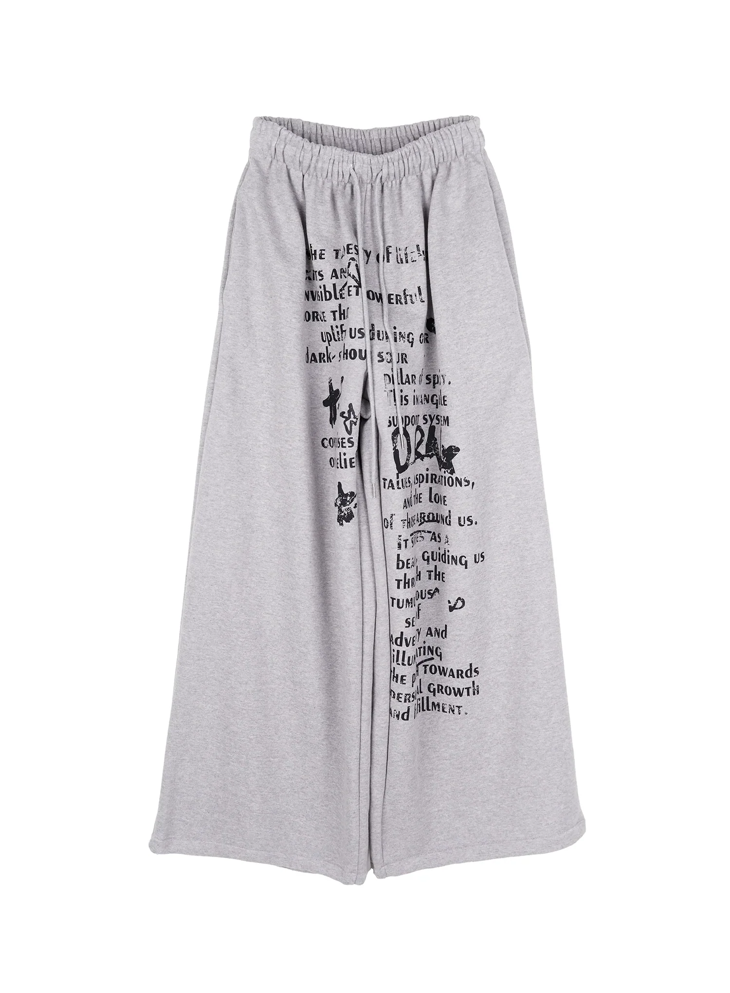 Men's Graphic Wide Leg Sweatpants (Gray) IY513 - Image 2