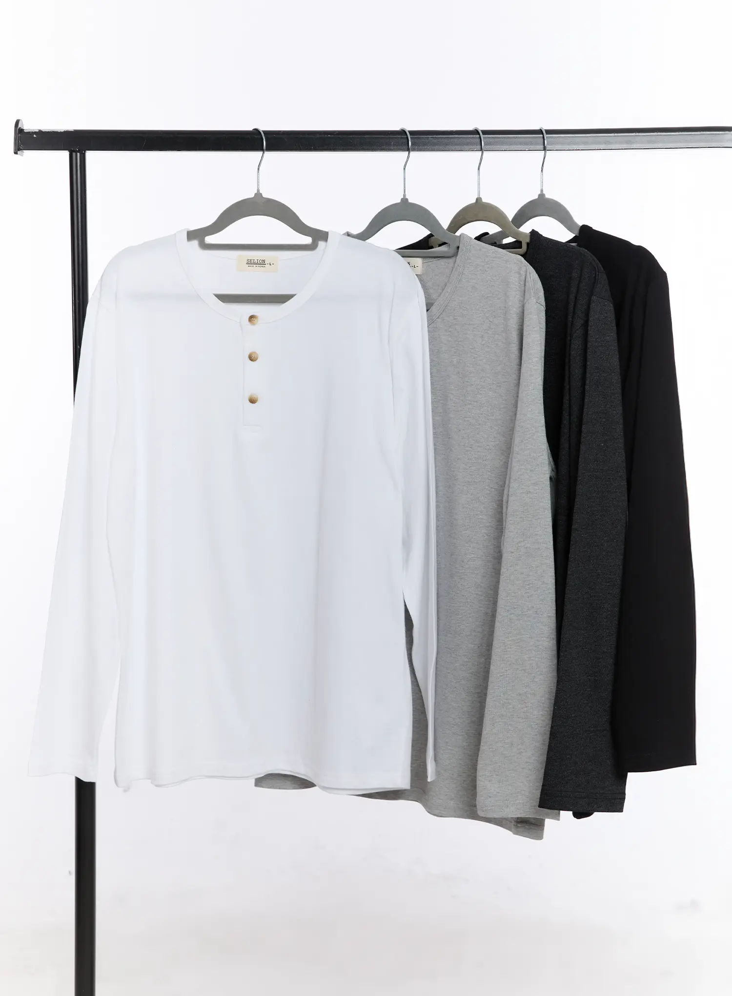 Men's Henley Neck Long Sleeve Tee IG512 - Image 7
