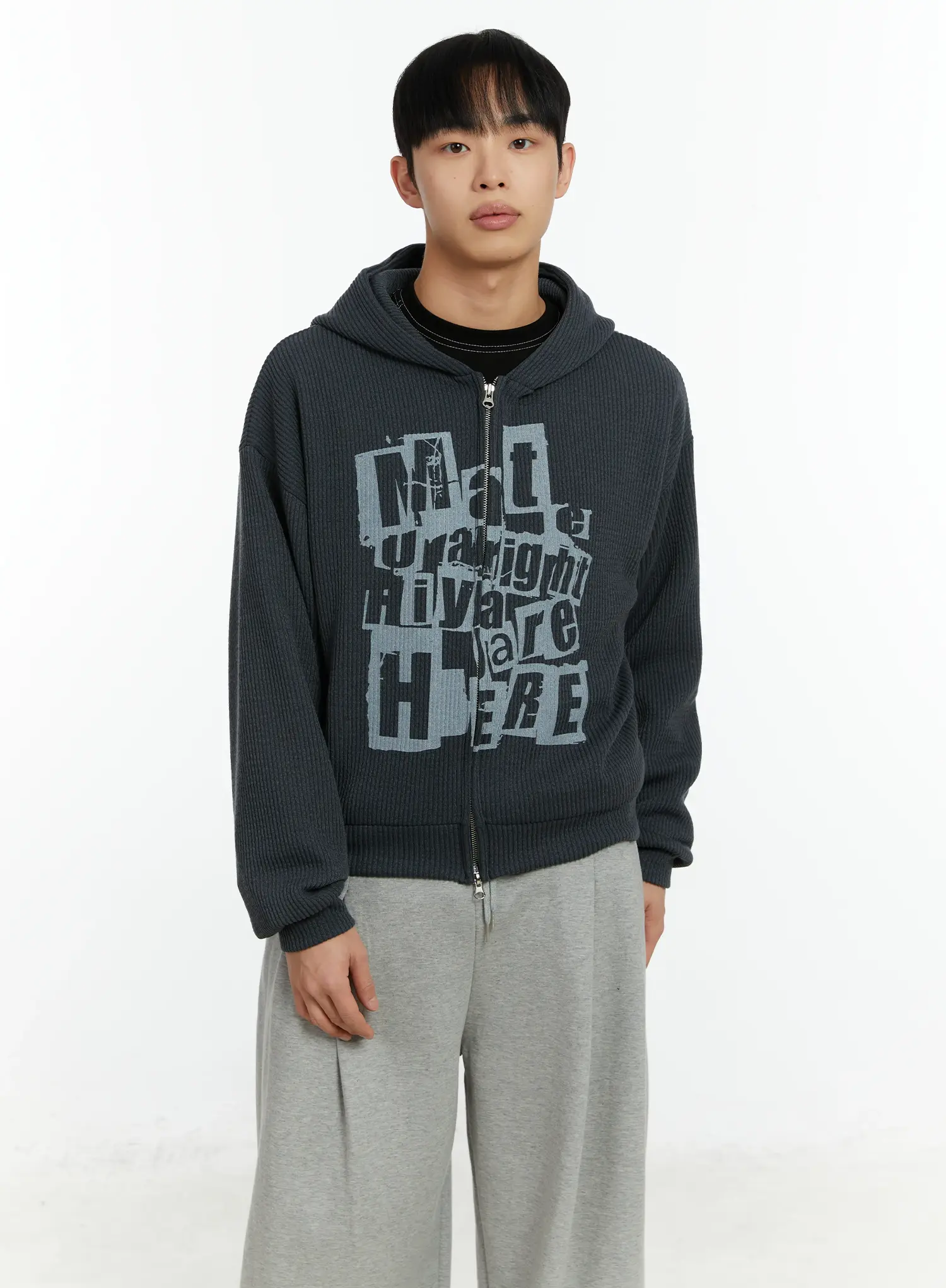 Men's Knit Two-Way Hoodie Zip-Up IF510 - Image 6