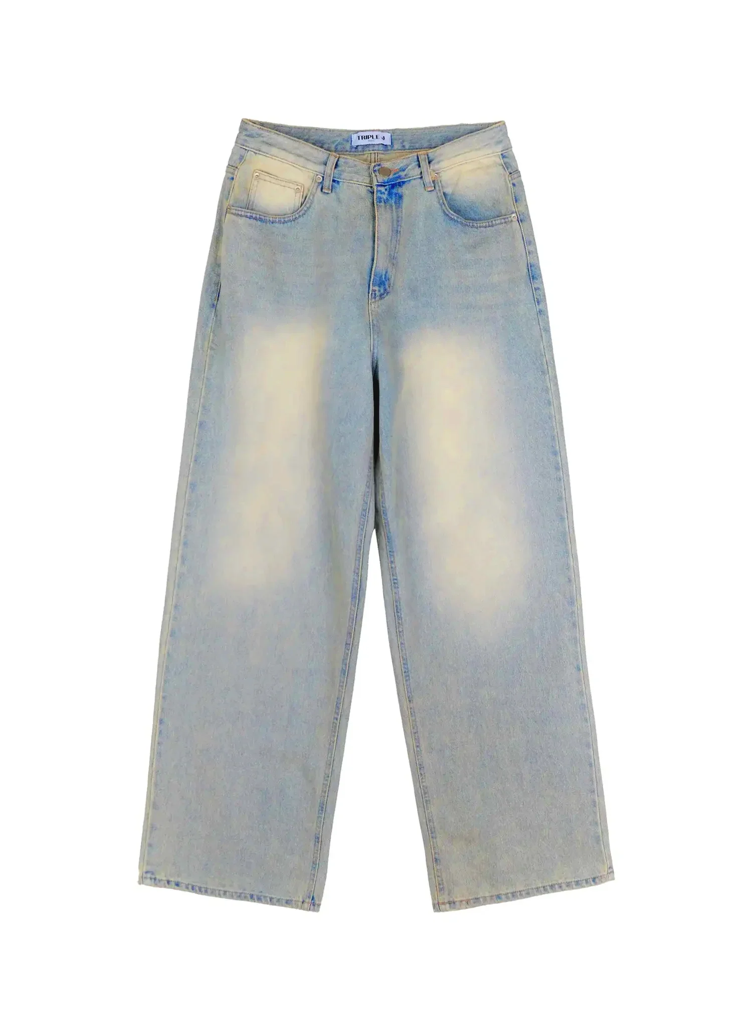 Men's Light Fade Wide-Leg Jeans IO516 - Image 16