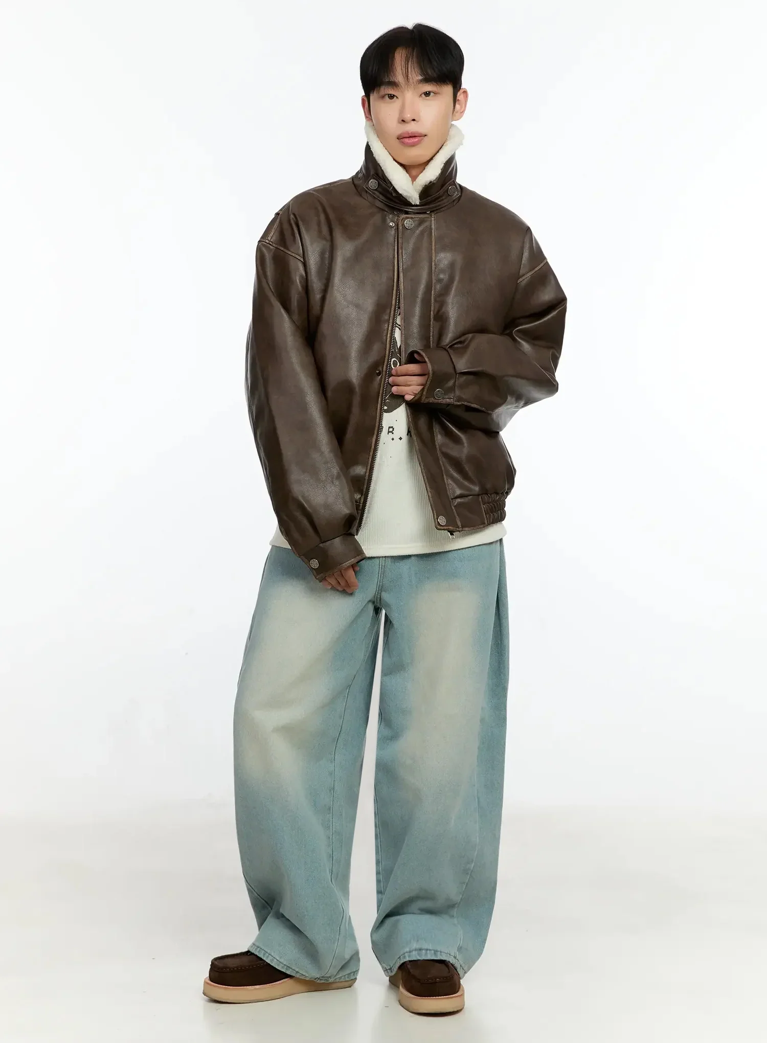 Men's Light Washed Side Point Jeans IN525 - Image 3