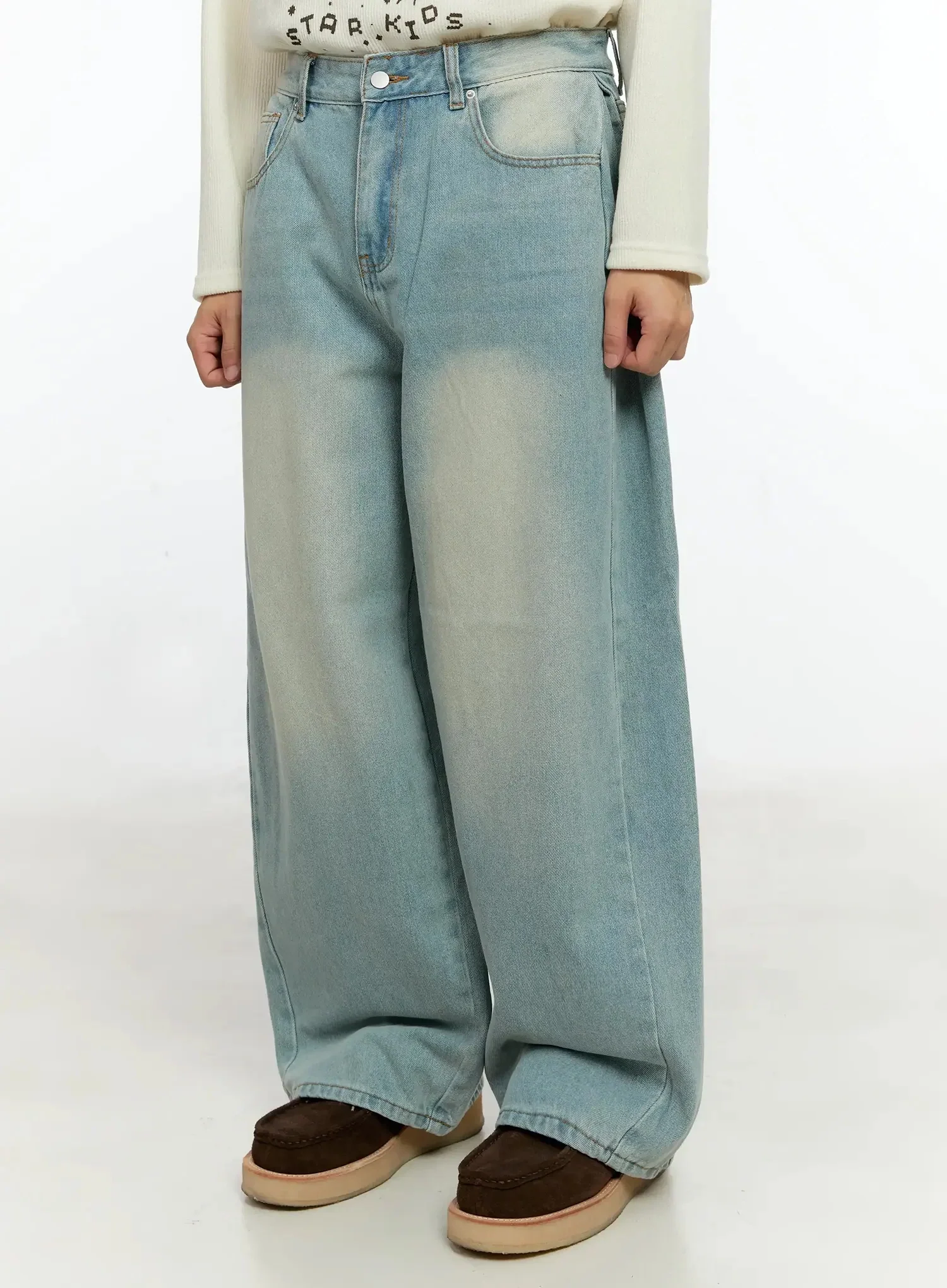 Men's Light Washed Side Point Jeans IN525 - Image 6