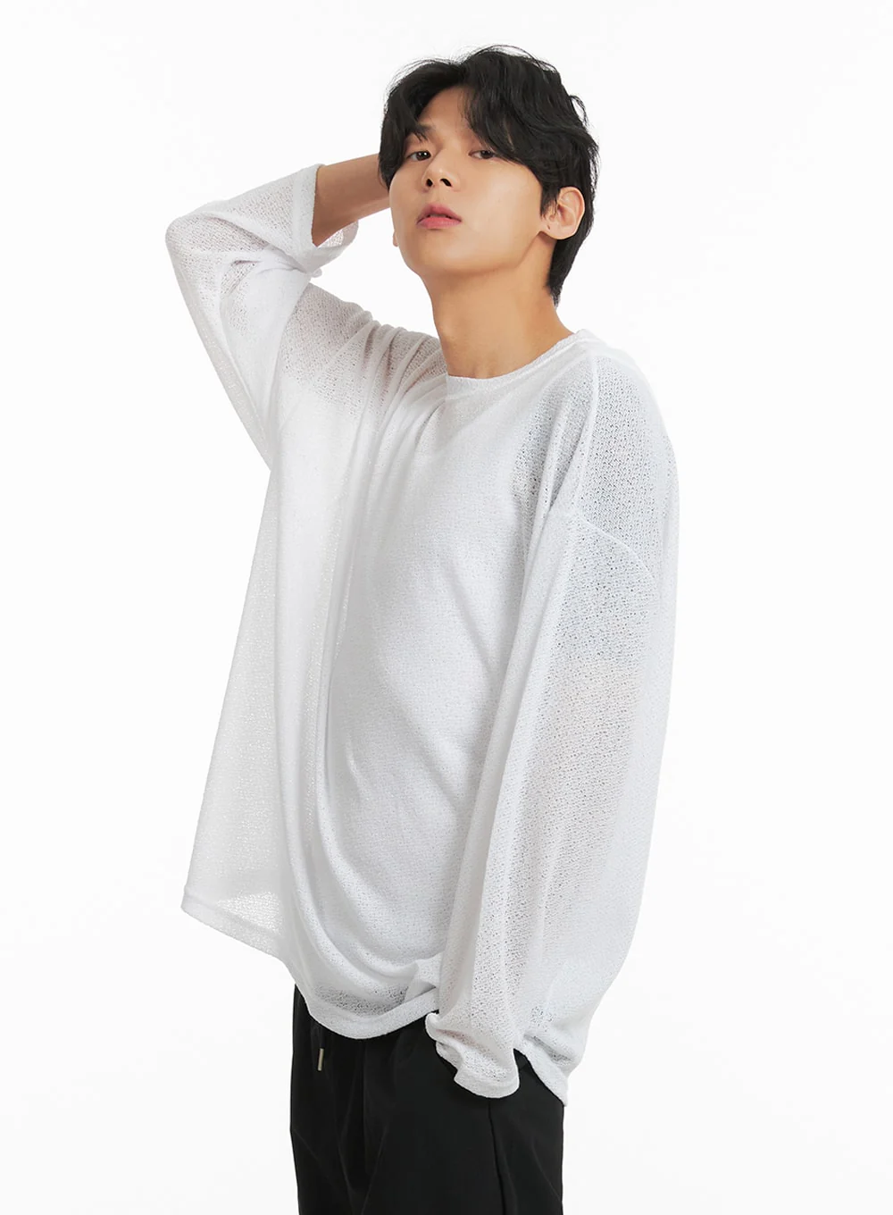Men's Linen Blend Light Sweater IA401 - Image 5