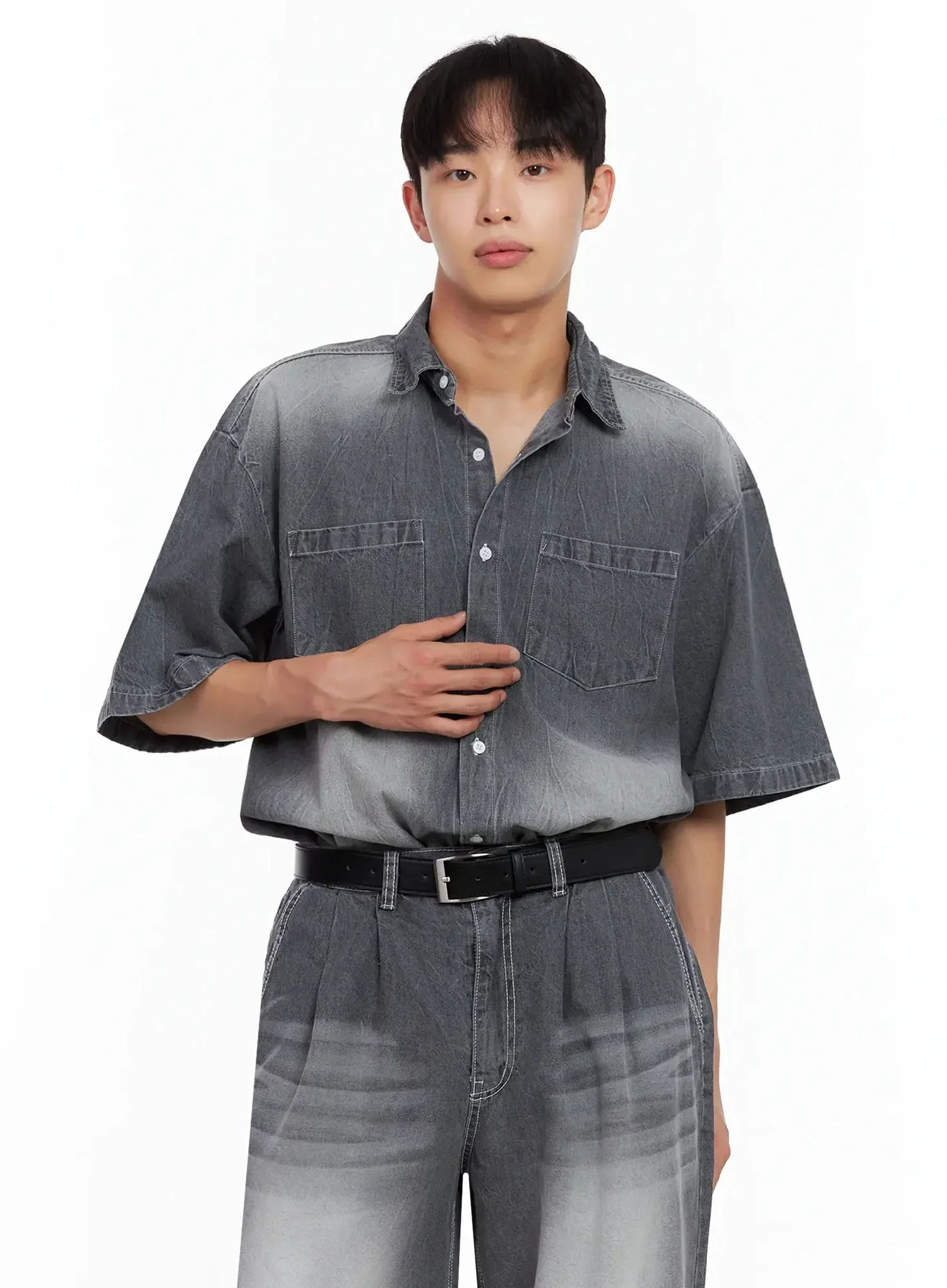 Men's Medium Square Buckle Belt IL516 - Image 3