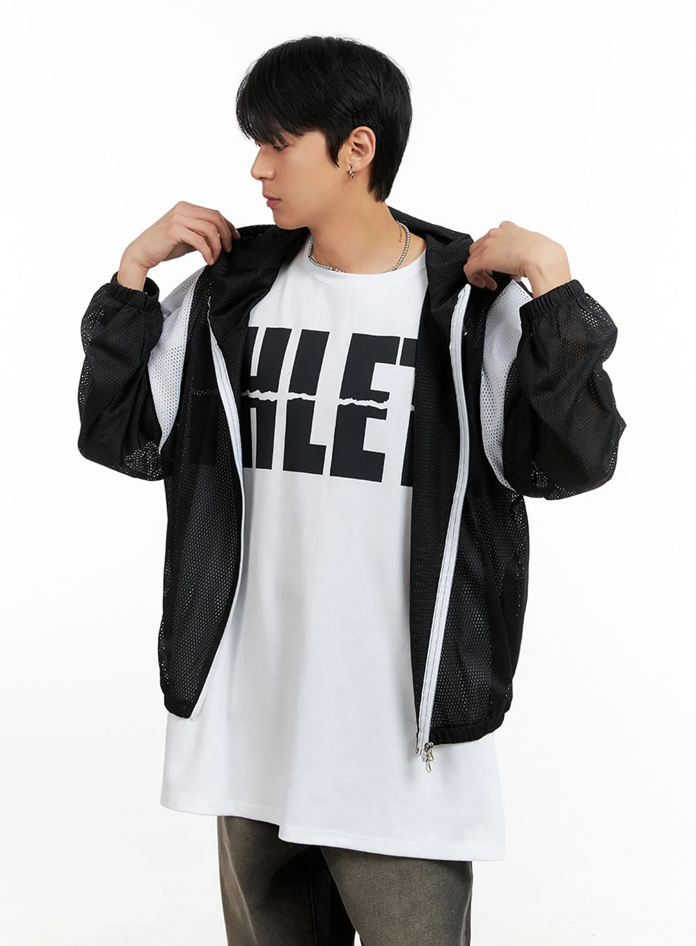 Men's Mesh Hoodie Jacket IG402 - Image 3