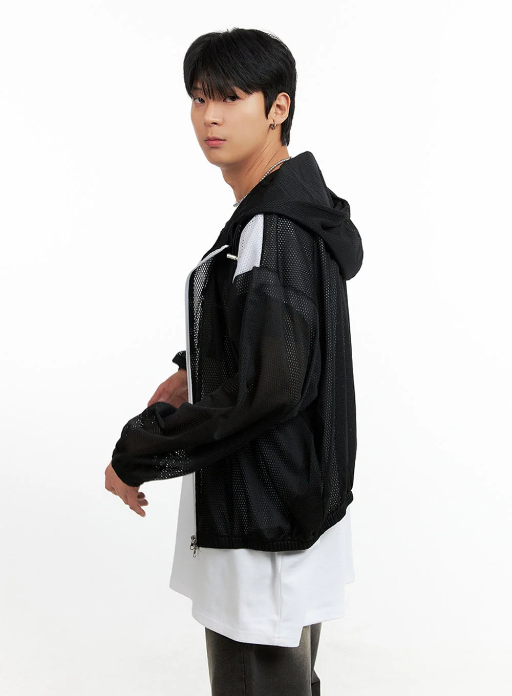 Men's Mesh Hoodie Jacket IG402 - Image 4