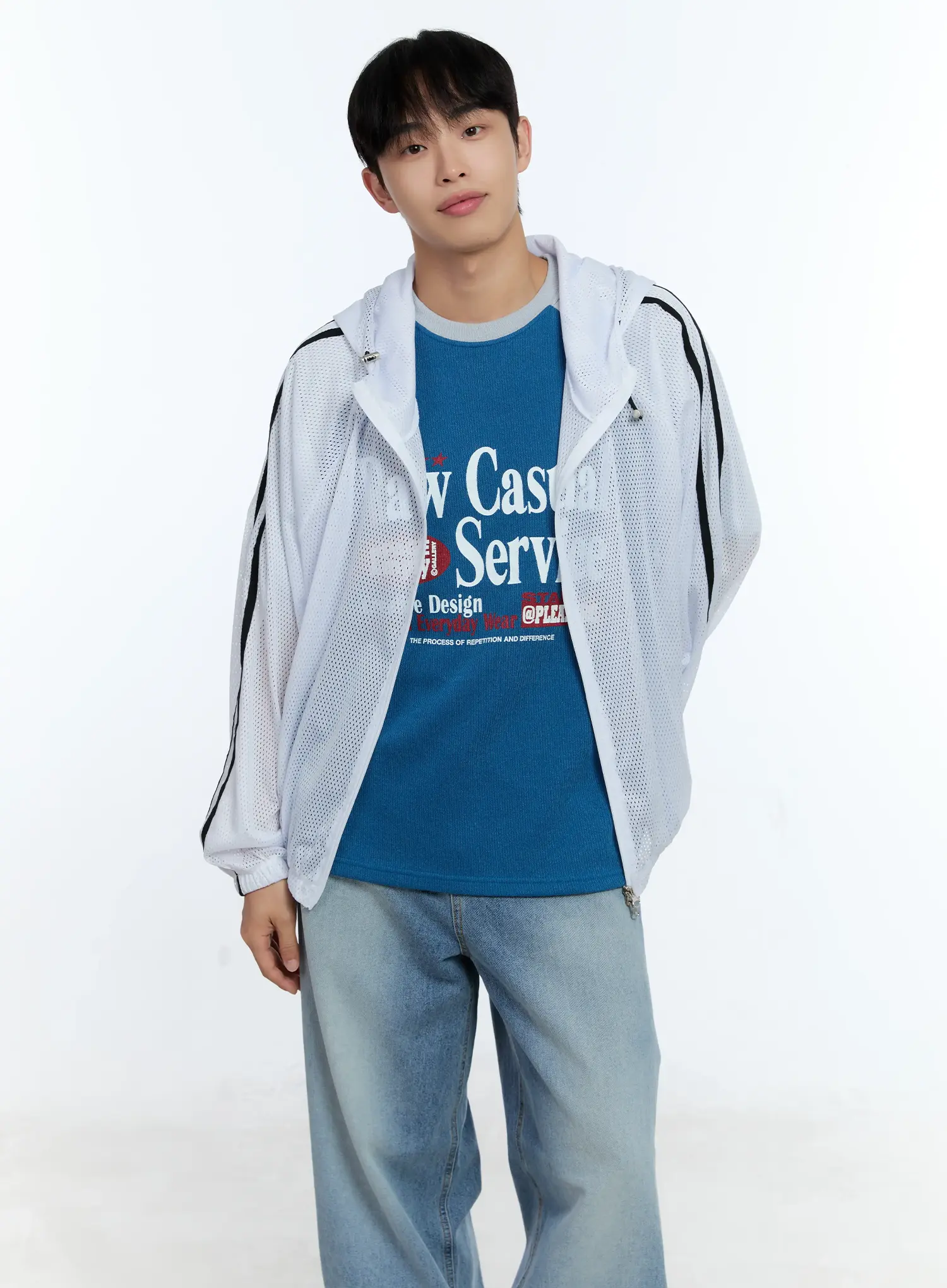 Men's Mesh Zip-Up Hoodie IG519 - Image 8