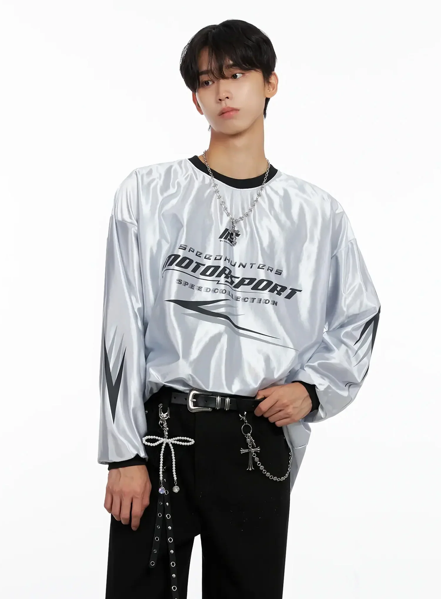 Men's Metallic Sporty Long Sleeve IO516