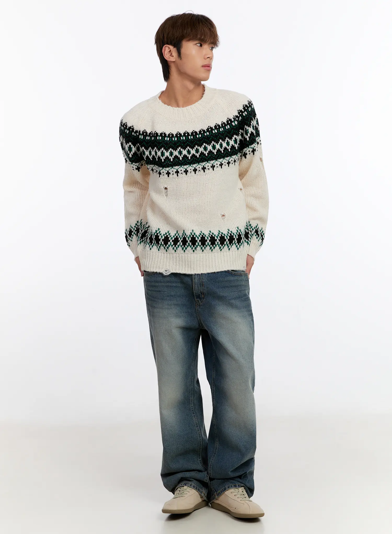 Men's Nordic Knit Sweater IN528 - Image 7