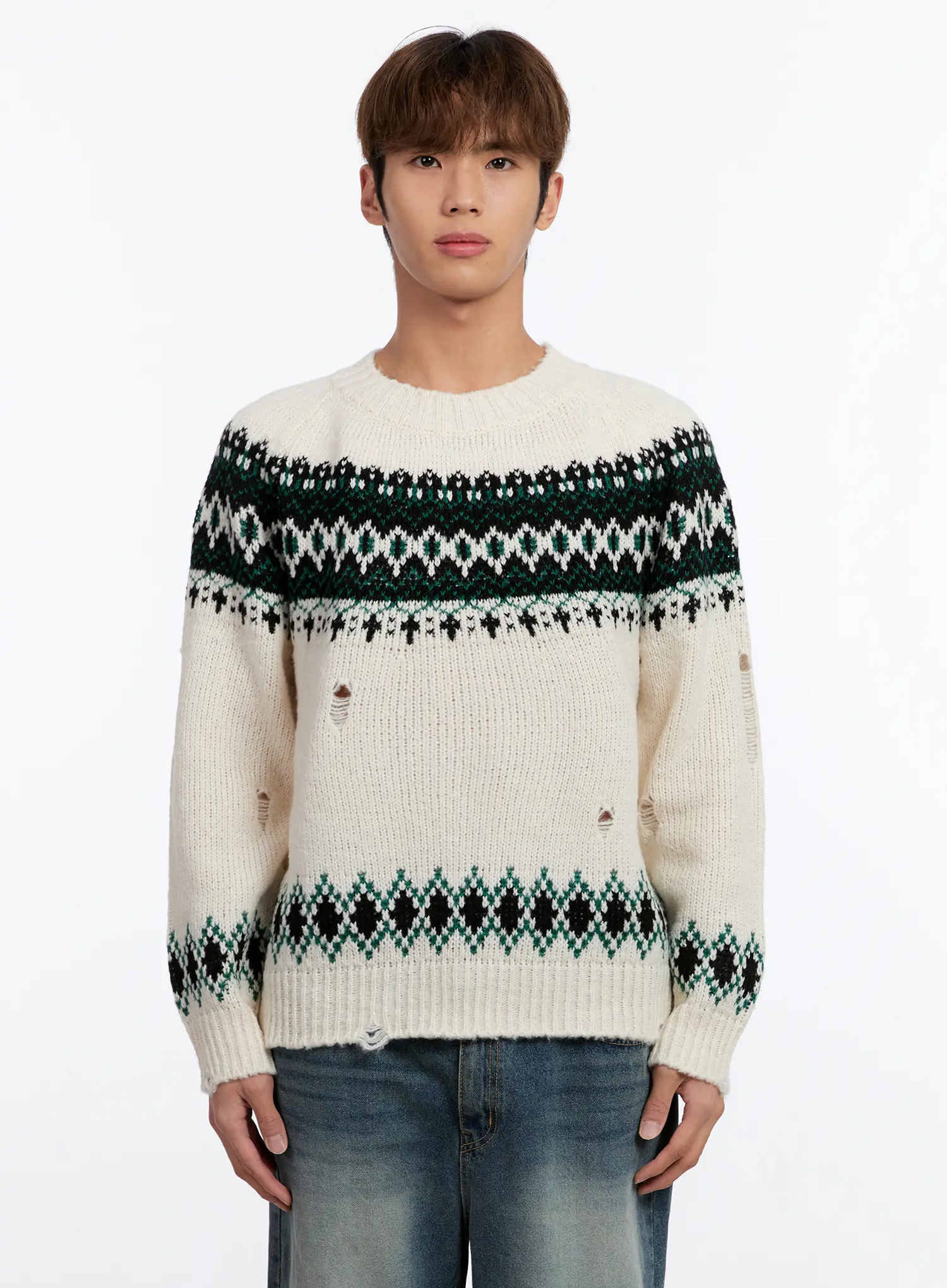 Men's Nordic Knit Sweater IN528 - Image 9