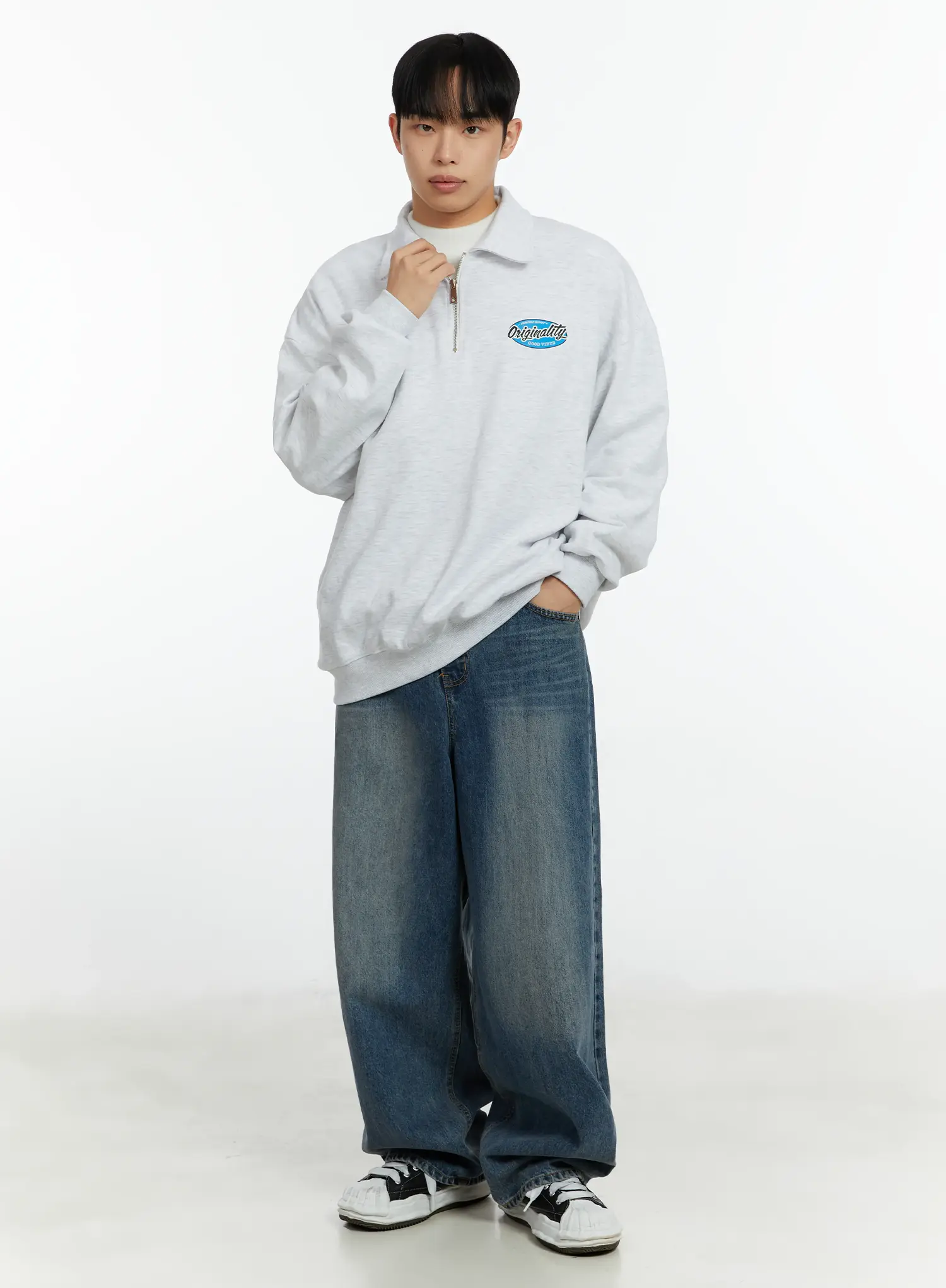 Men's "Orginality" Quarter-Zip Sweatshirt IF511 - Image 7