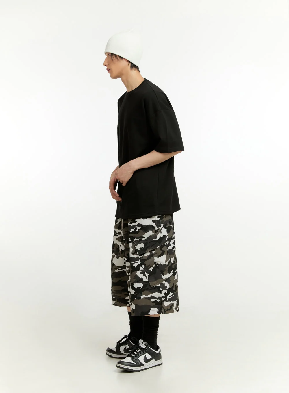 Men's Oversize Round Neck T-Shirt (Black) IL418 - Image 7