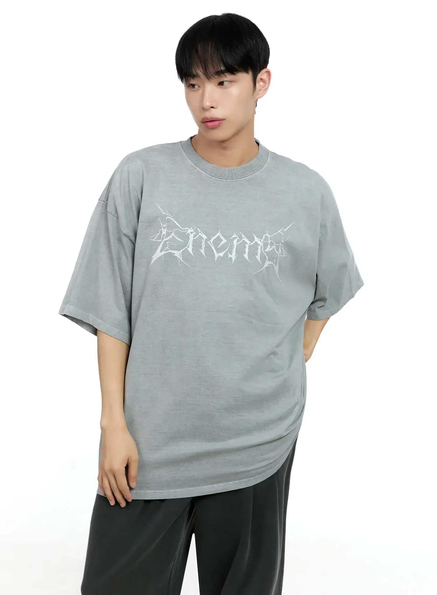 Men's Oversized Text Graphic Tee IG520 - Image 10