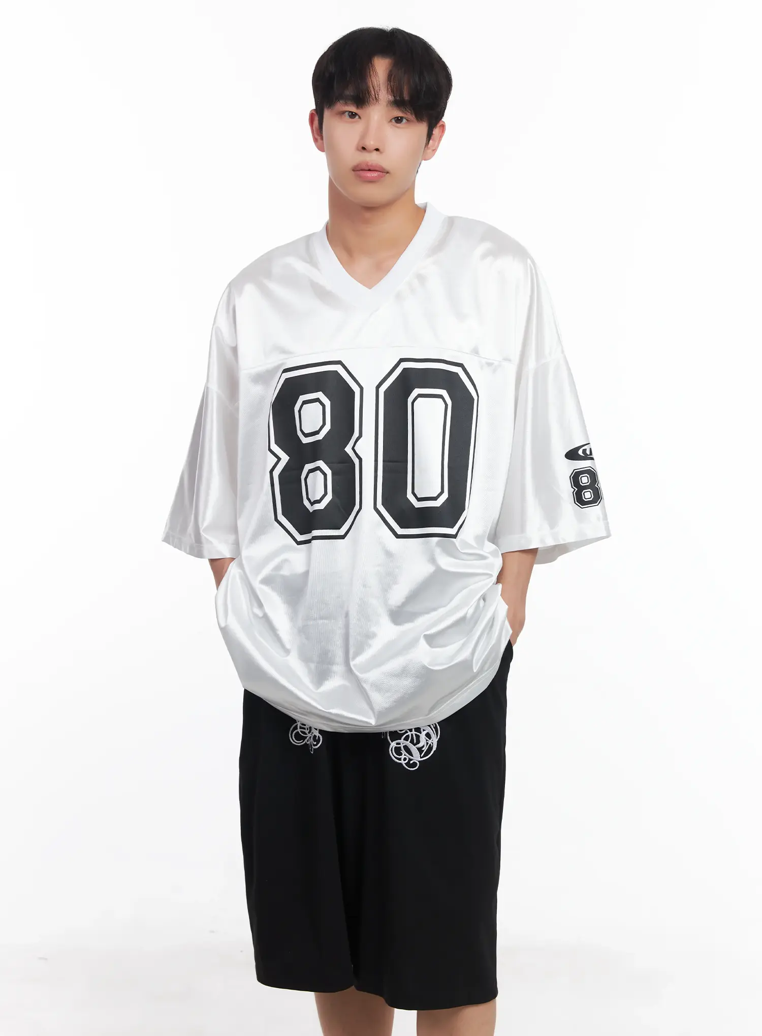 Men's Oversized V-Neck Jersey IU518 - Image 3