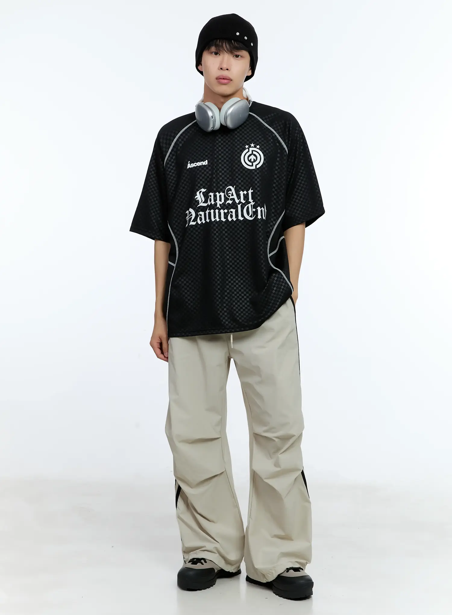 Men's Parachute Nylon Track Pants IL515 - Image 3