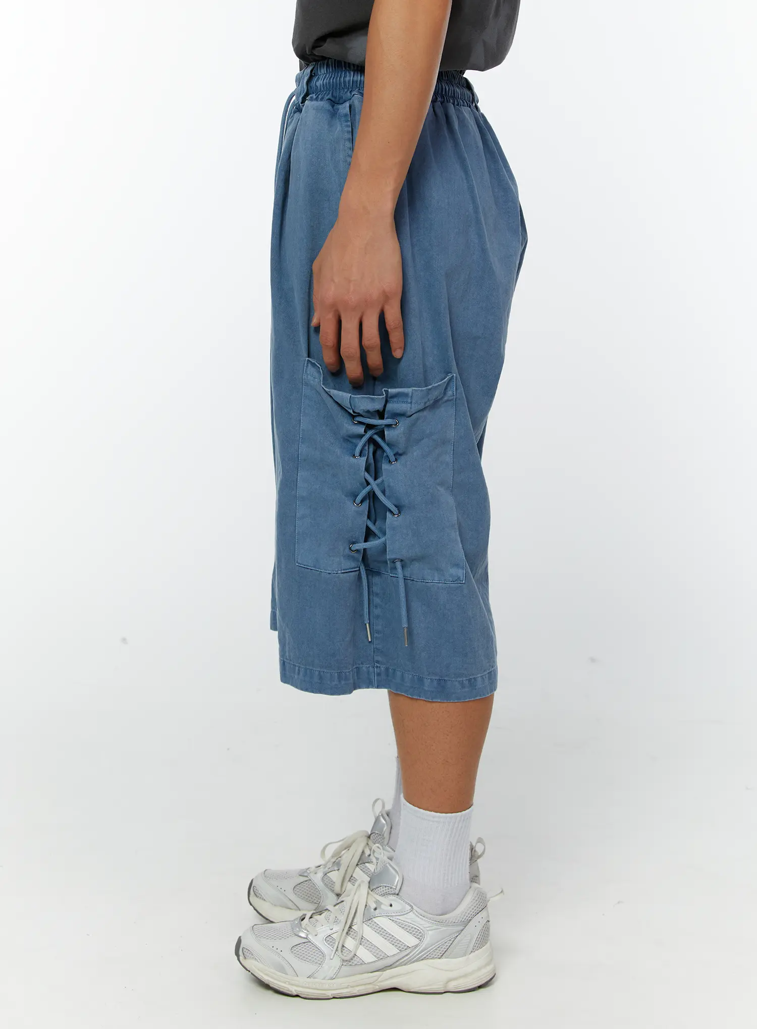 Men's Pigment Dyed Bermuda Shorts (Light Blue) IY513 - Image 6