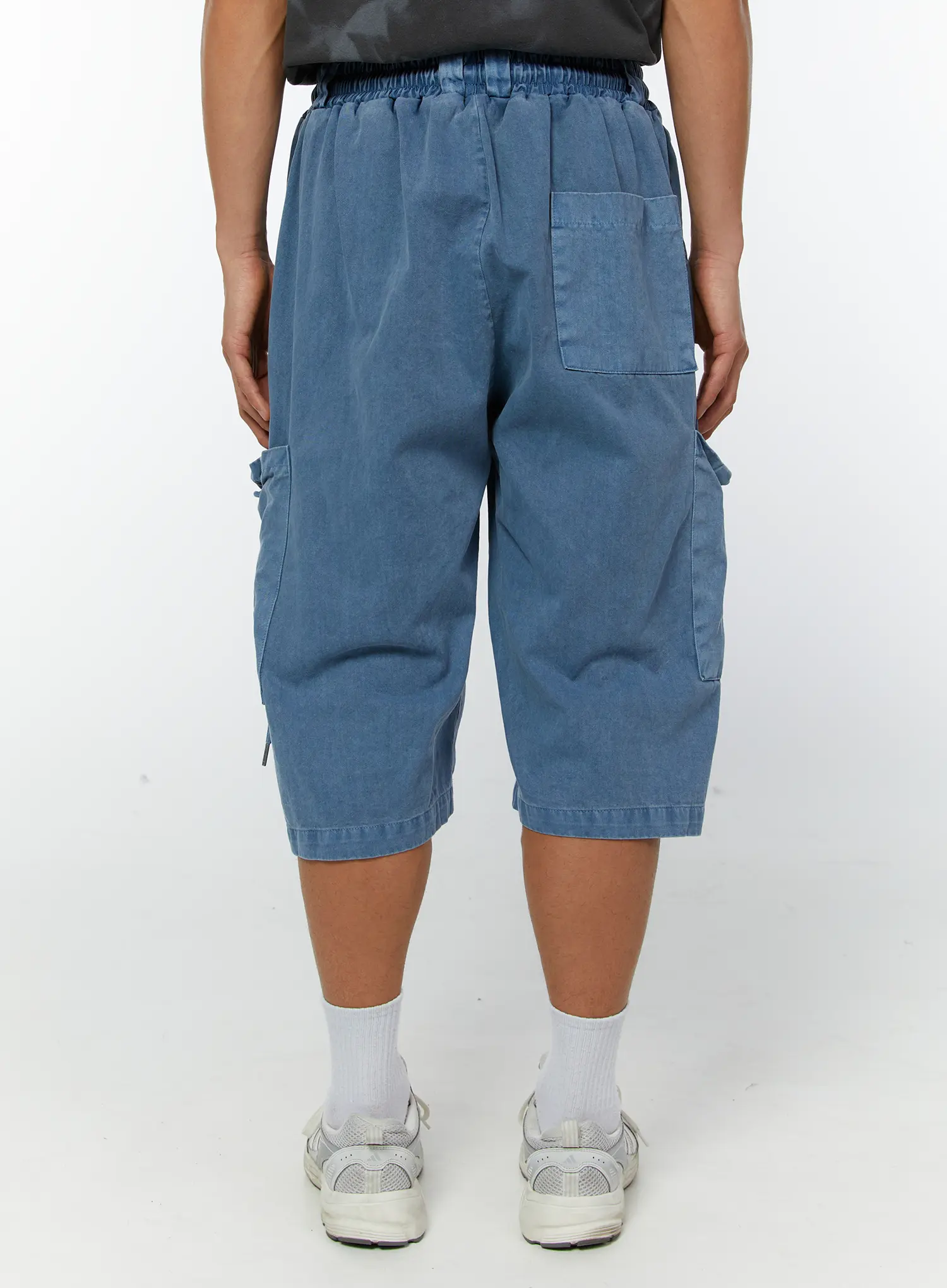 Men's Pigment Dyed Bermuda Shorts (Light Blue) IY513 - Image 7