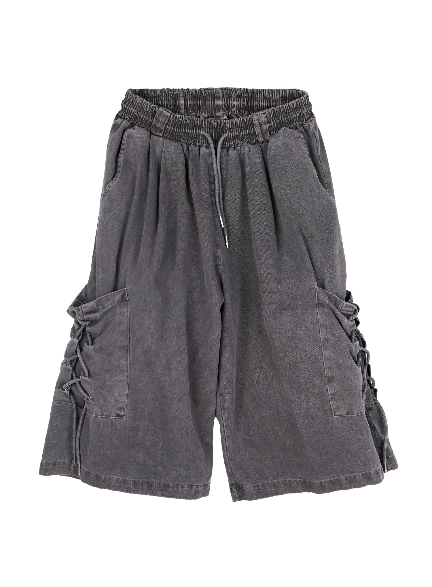 Men's Pigment Dyed Bermuda Shorts (Light Gray) IY513 - Image 2