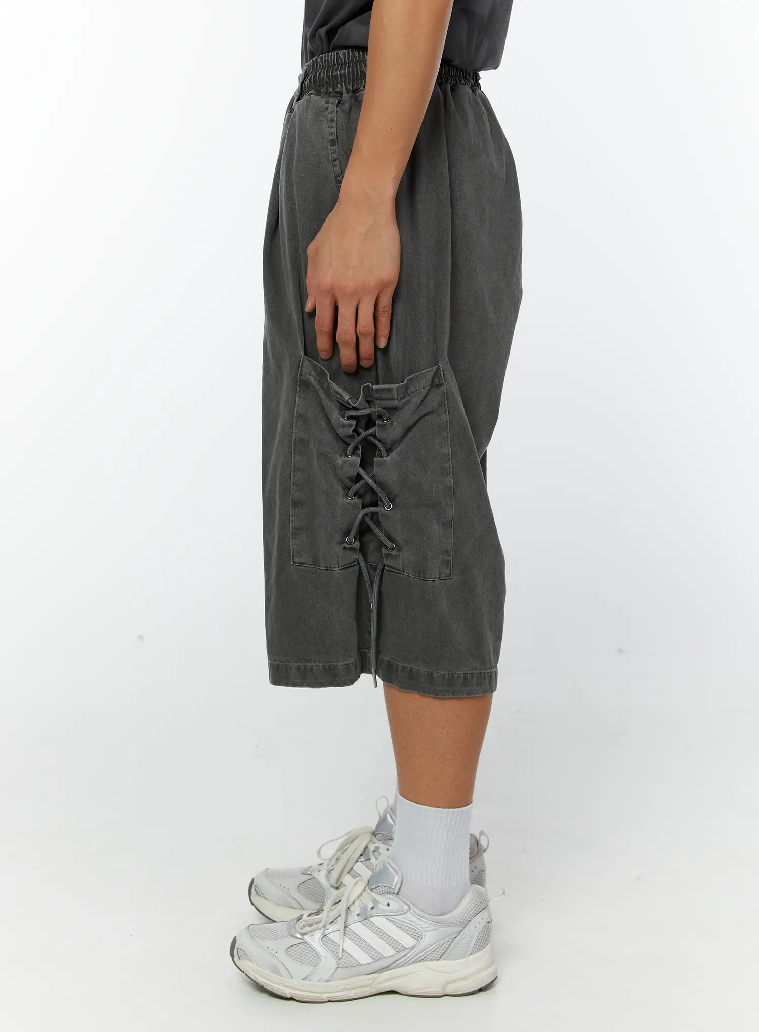 Men's Pigment Dyed Bermuda Shorts (Light Gray) IY513 - Image 6