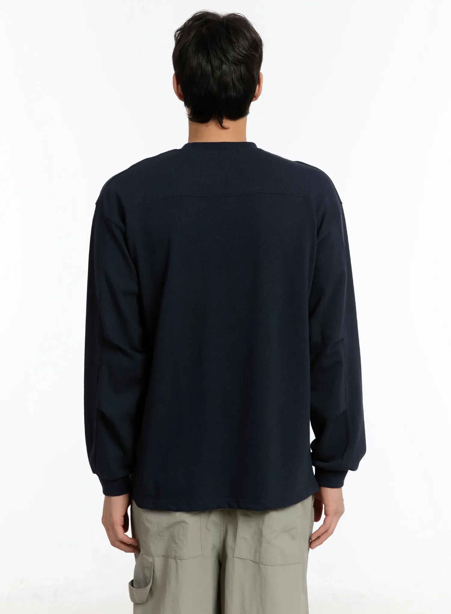 Men's Pintuck Long Sleeve Tee IM503 - Image 6