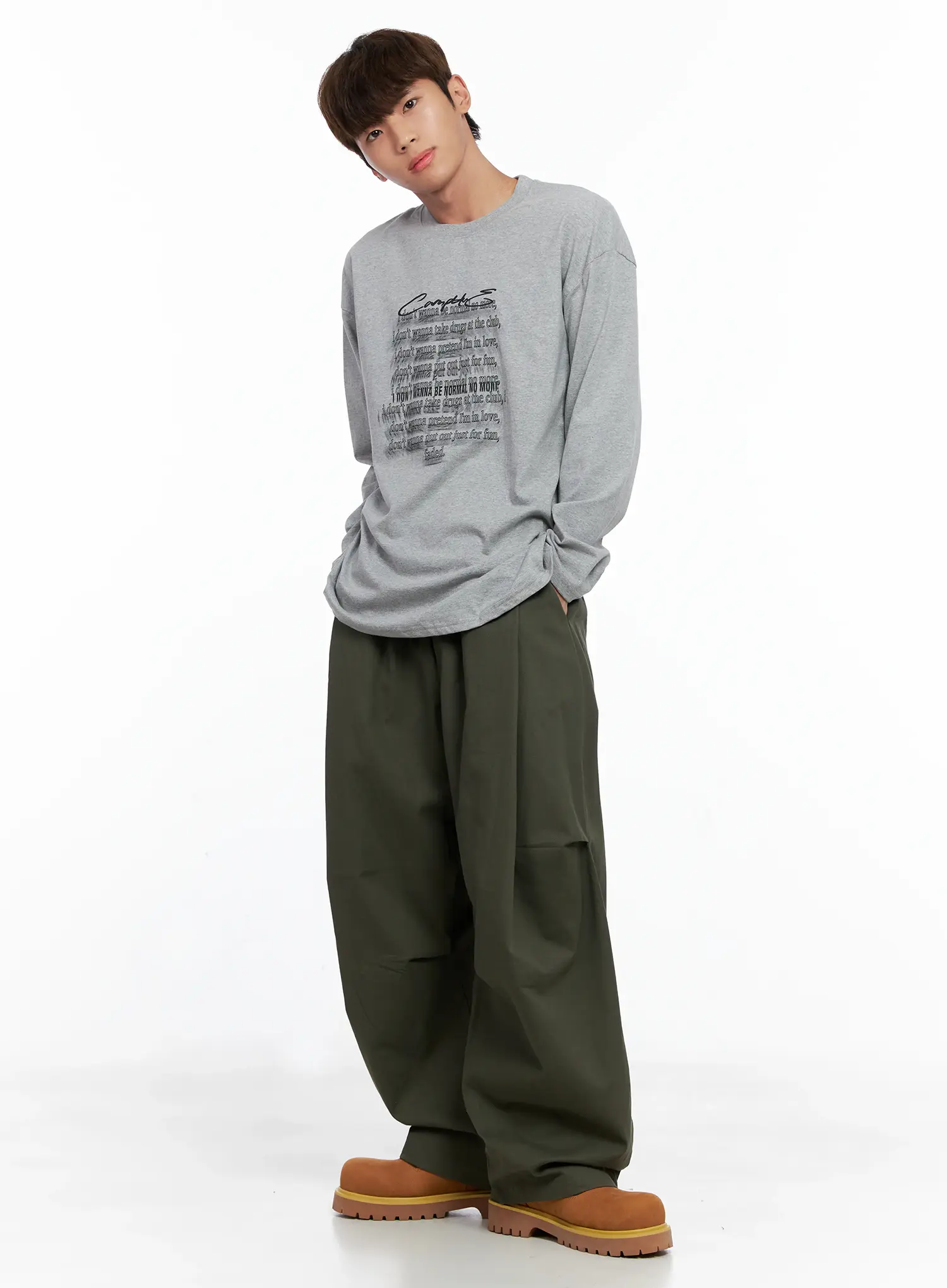 Men's Pintuck Wide-Leg Pants IO506 - Image 7