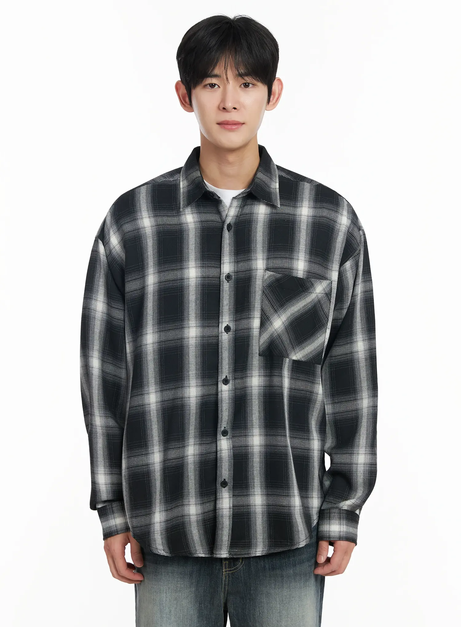 Men's Plaid Button-Up Shirt IF517 - Image 16