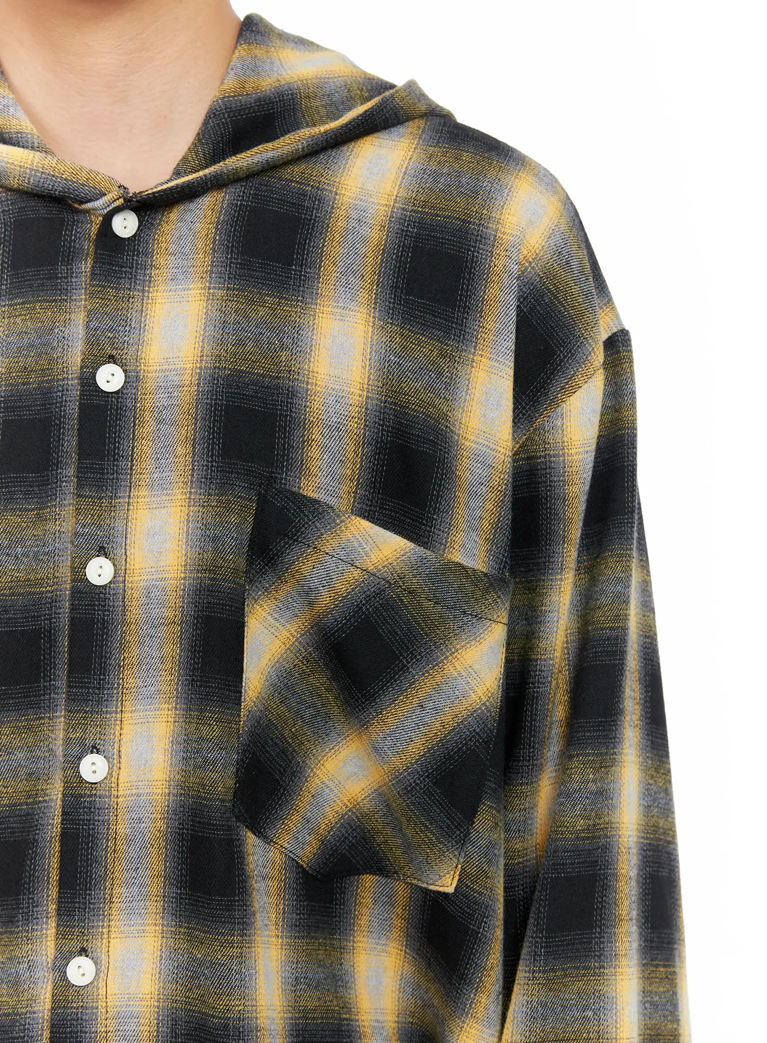 Men's Plaid Flannel Hooded Shirt IG529 - Image 15