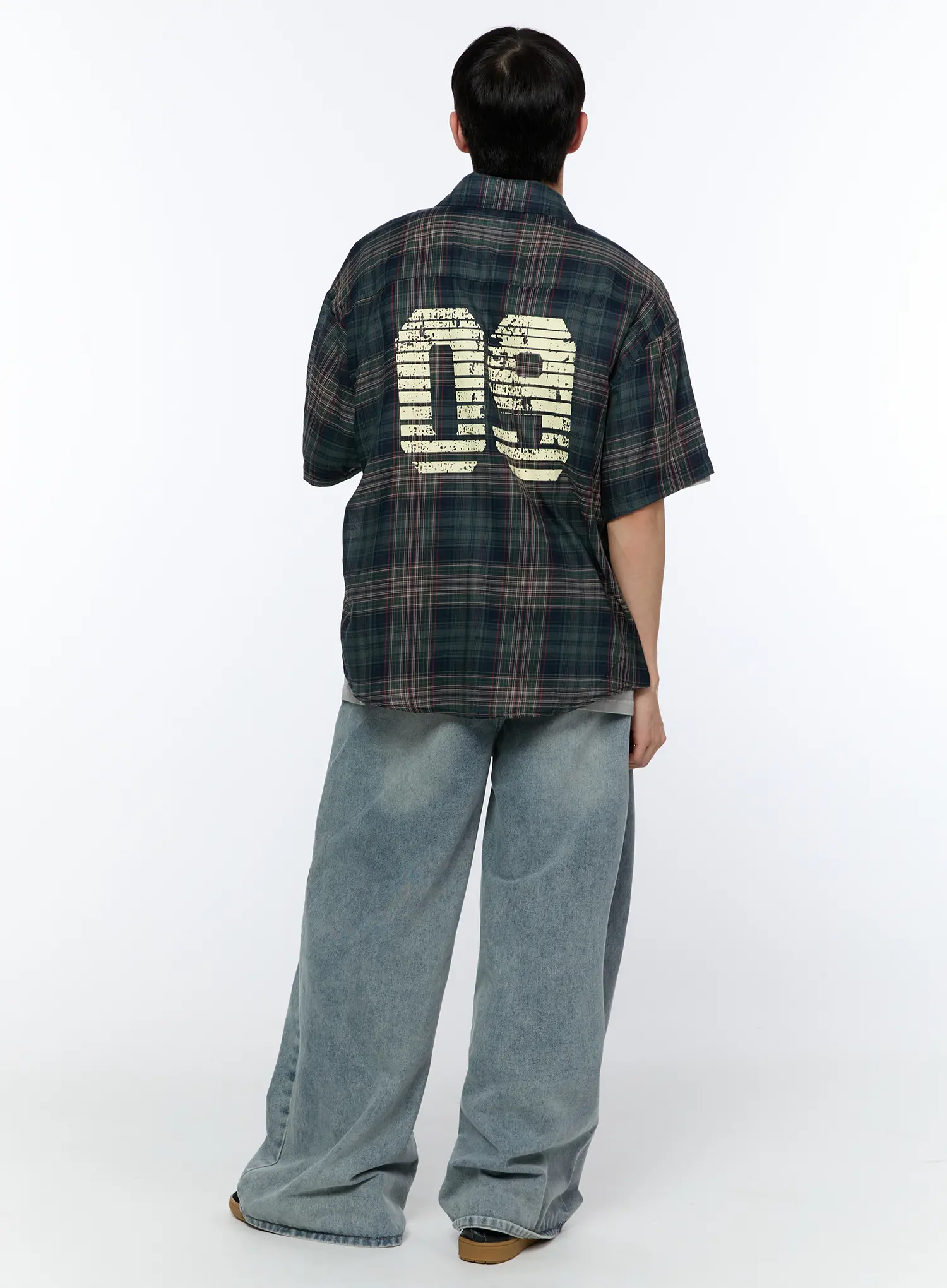 Men's Plaid Graphic Short Sleeve Shirt IA520 - Image 2