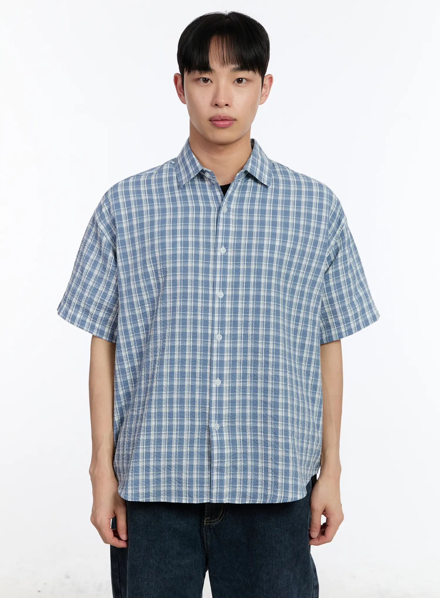 Men's Plaid Shirt IA508 - Image 13