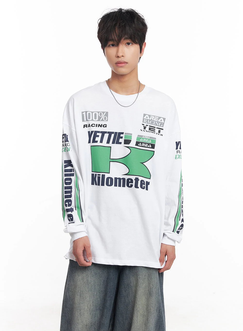 Men's Racer Graphic Long-Sleeve Top IY508 - Image 3